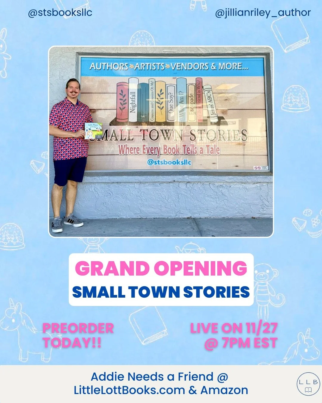 A big moment for Little Lott Books. Addie Needs a Friend is now available at Small Town Stories, our very first bookstore partner.

I met Elizabeth (@stsbooksllc), the owner who built the space, and she could not have been more welcoming. I also conn