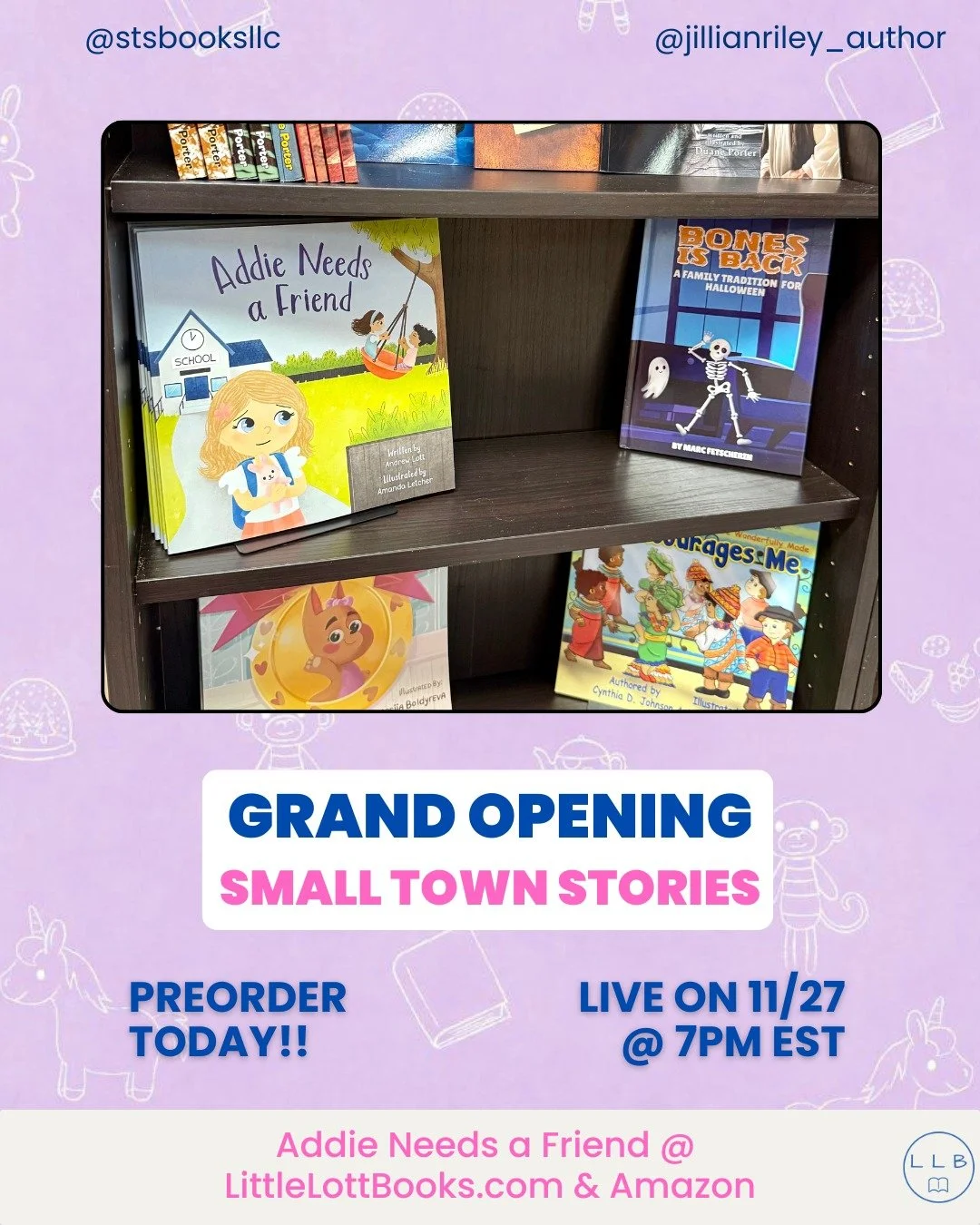 Big news for Addie. Addie Needs a Friend is now officially on the shelf at Small Town Stories, the very first bookstore to carry her story.

I got to meet Elizabeth (@stsbooksllc), who created the space, and she was incredibly welcoming. I also had a