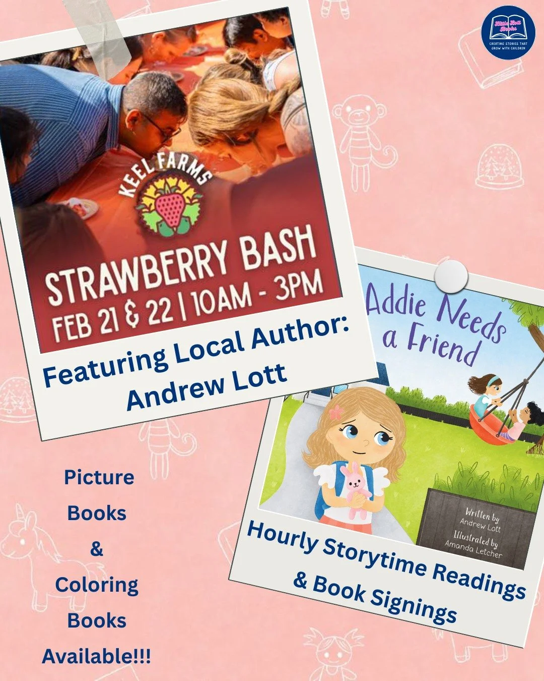 🍓 KEEL FARMS STRAWBERRY BASH IS THIS WEEKEND!!! 🍓

I&rsquo;ll be at @keelfarmsfl on February 21 &amp; 22 from 10AM&ndash;3PM for their annual Strawberry Bash!

📚 Hourly children&rsquo;s storytime readings
✍️ Book signings
🛍️ Picture books &amp; c