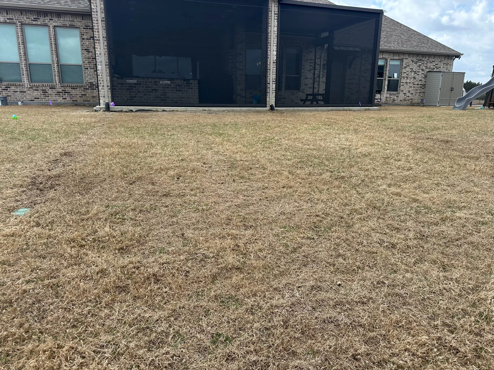 After: French drain installed in Sunnyvale TX backyard to manage water runoff