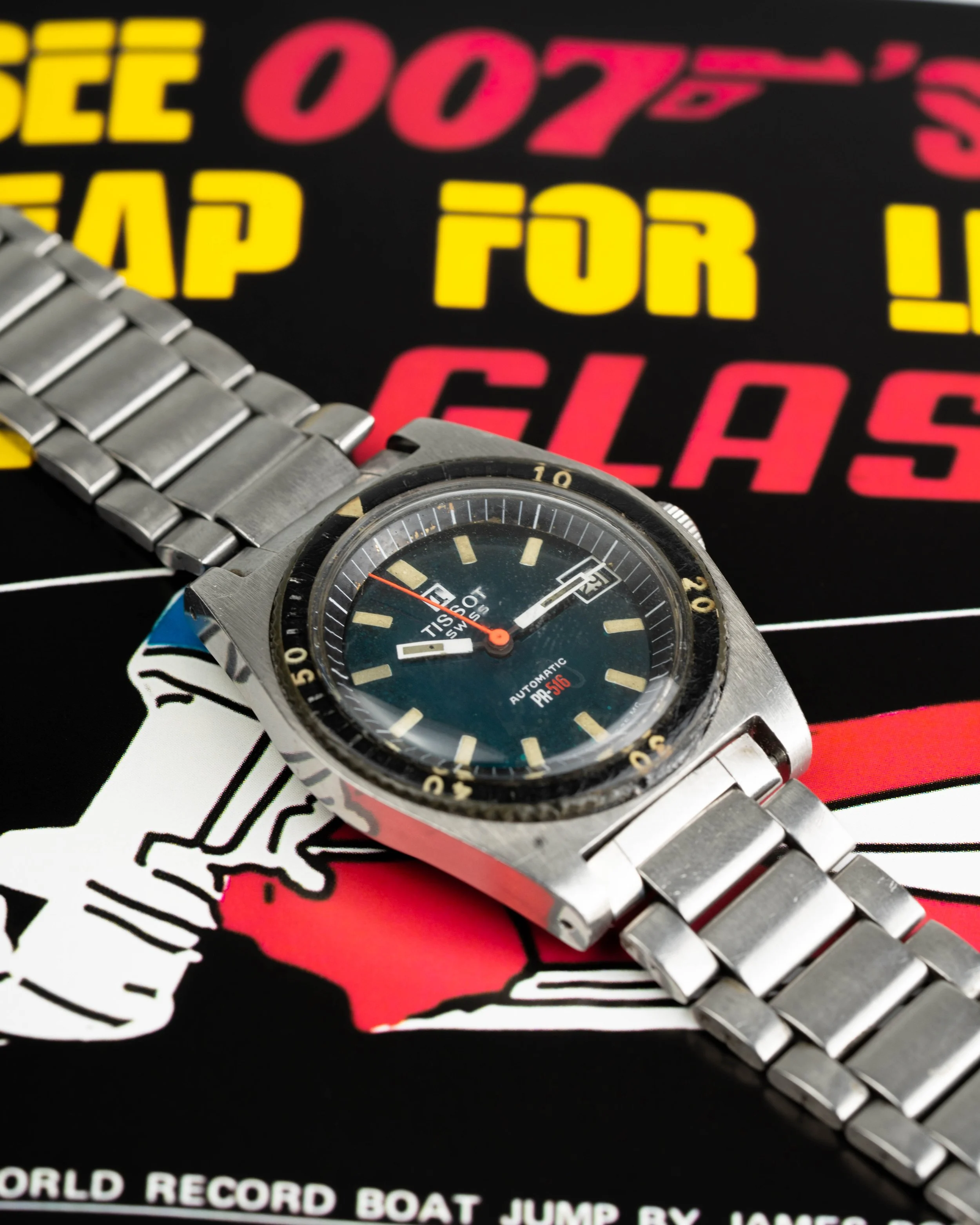 Roger Moore James Bond Tissot PR-516 with Gay Freres Bracelet