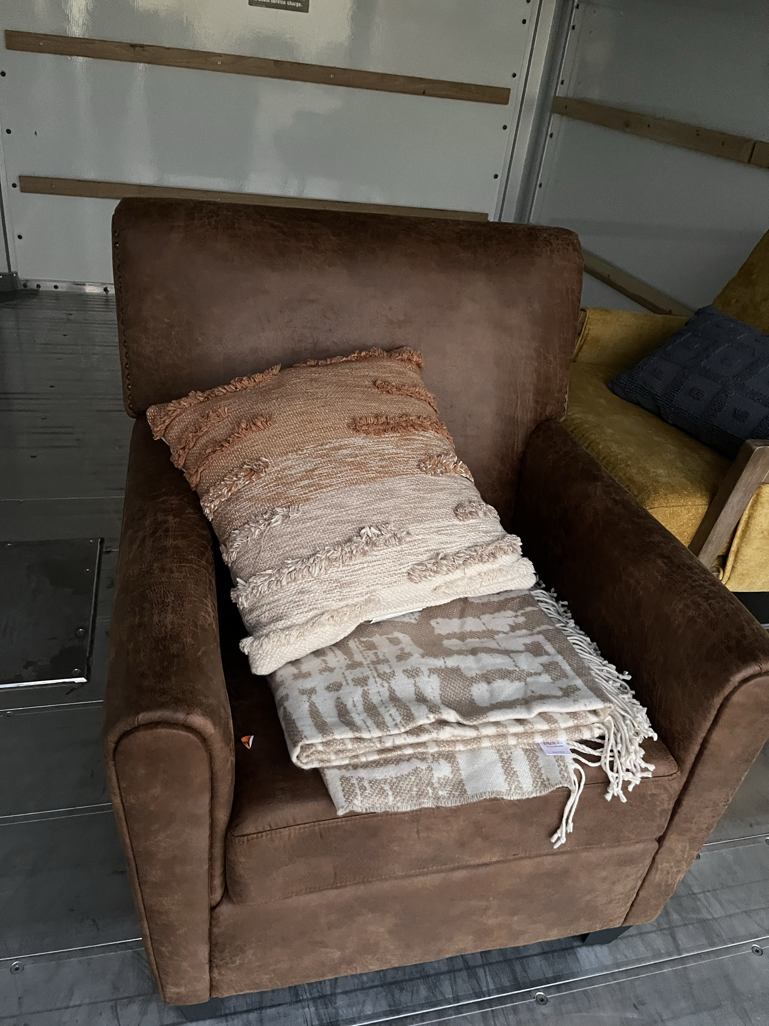 Brown leather chair - rental only
