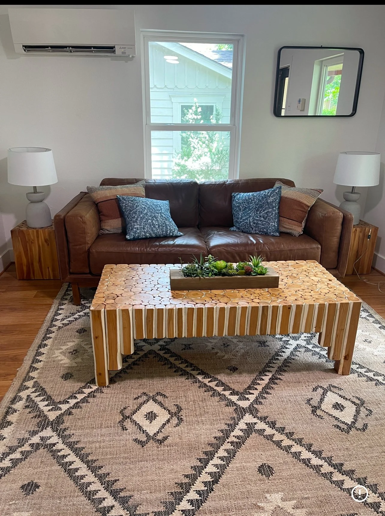 Unique wooden/white coffee table - rental only