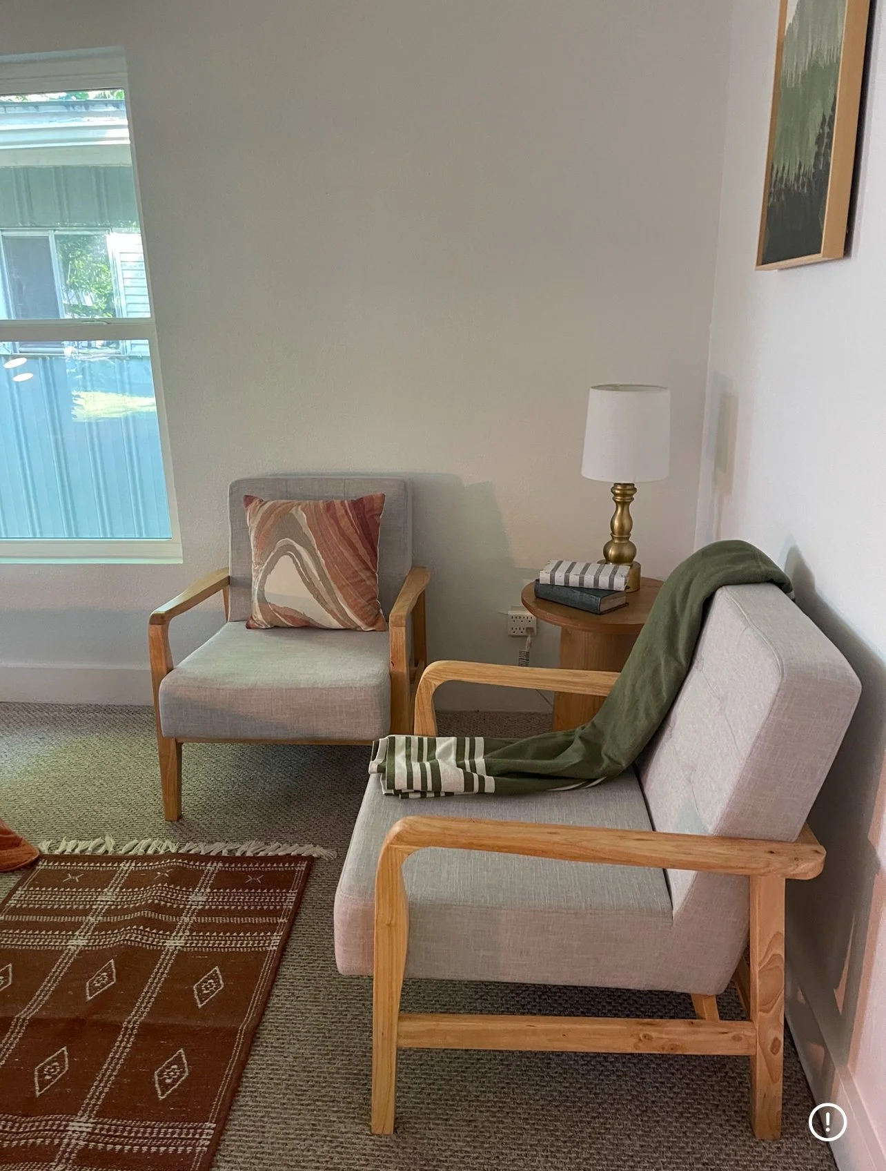 Gray and light wood accent chairs - 2 avail - rental only
