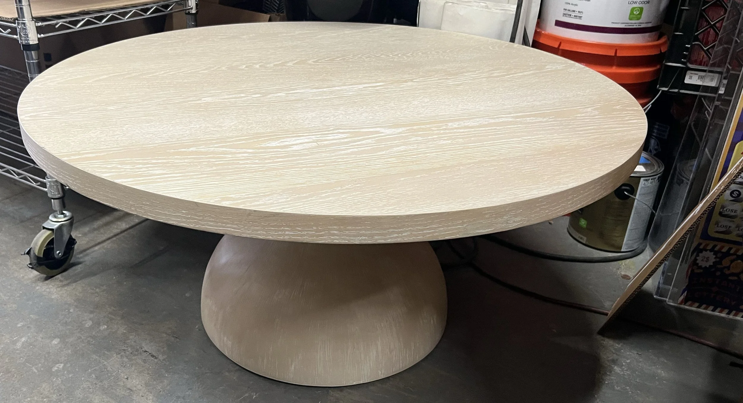 CB2 coffee table white washed oak - rental only
