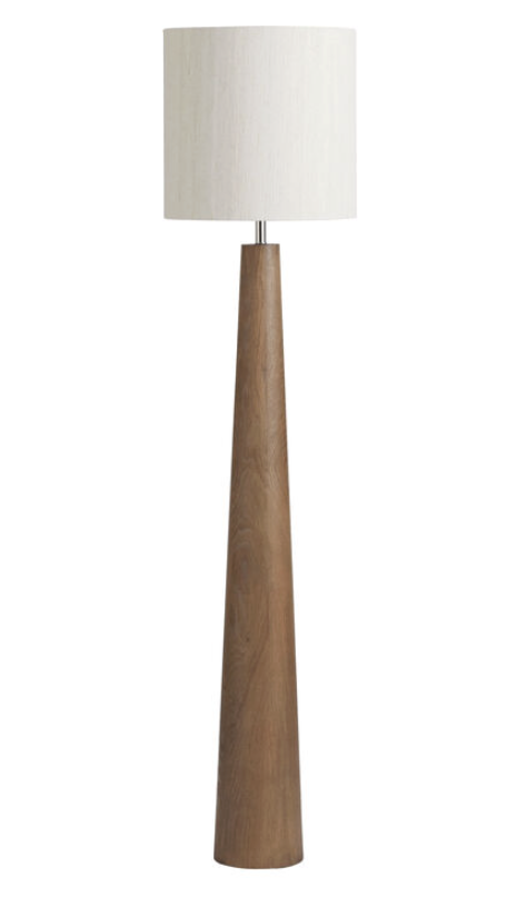 World Market Yarra faux wood tapered floor lamp - daily rental