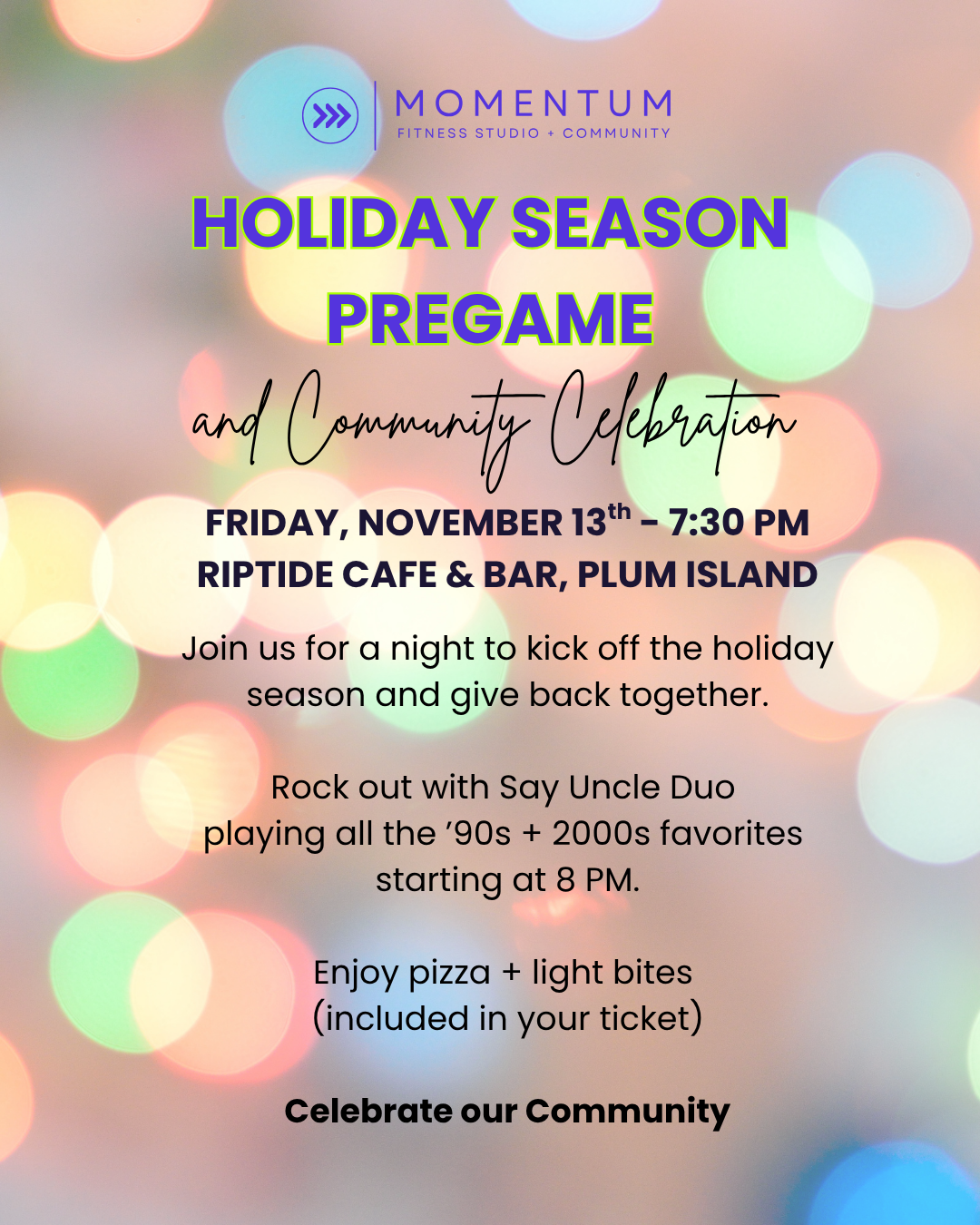 Holiday Pregame + Community Celebration