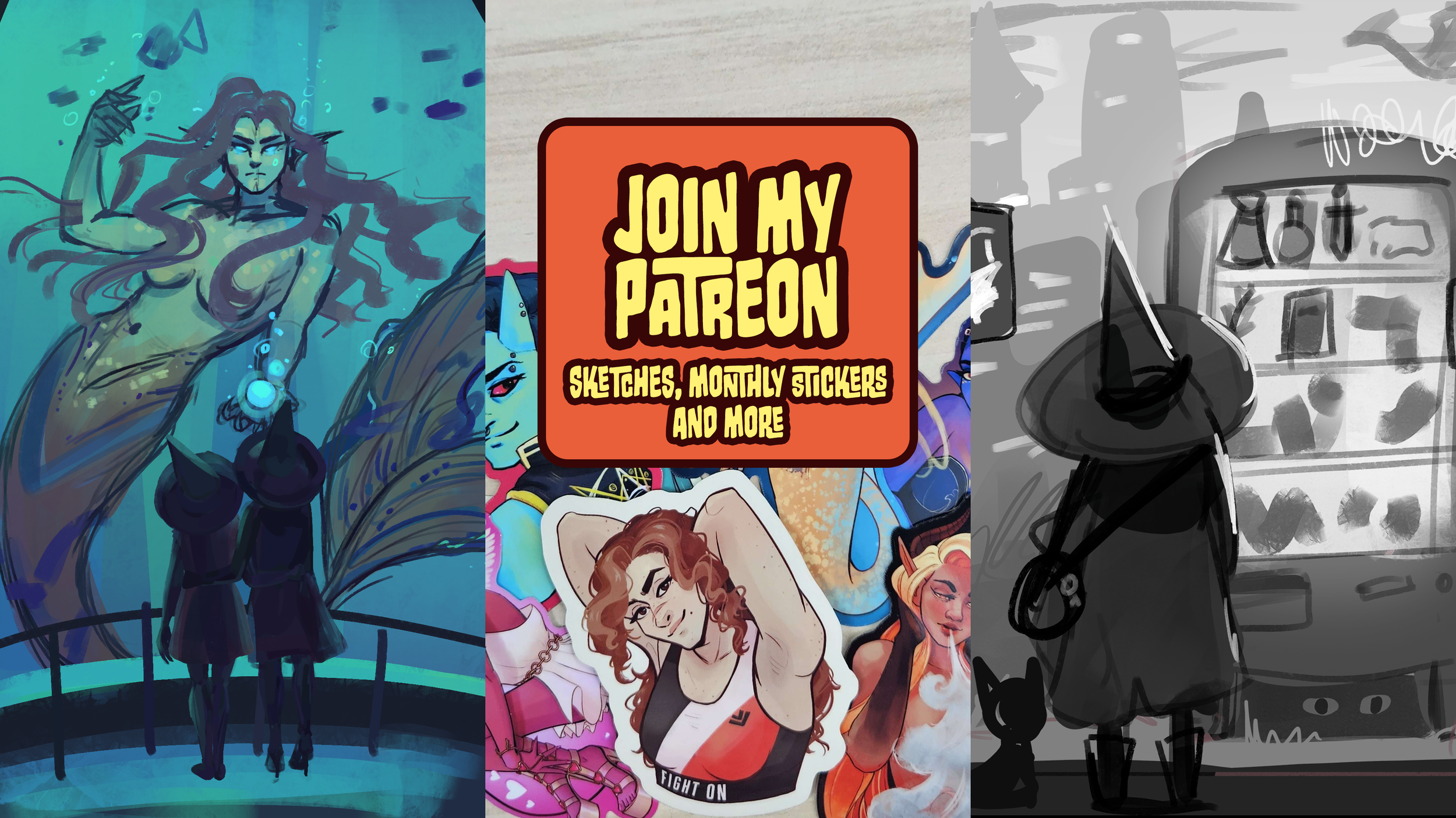 Join My Patreon: See my sketches, get monthly stickers, and more!