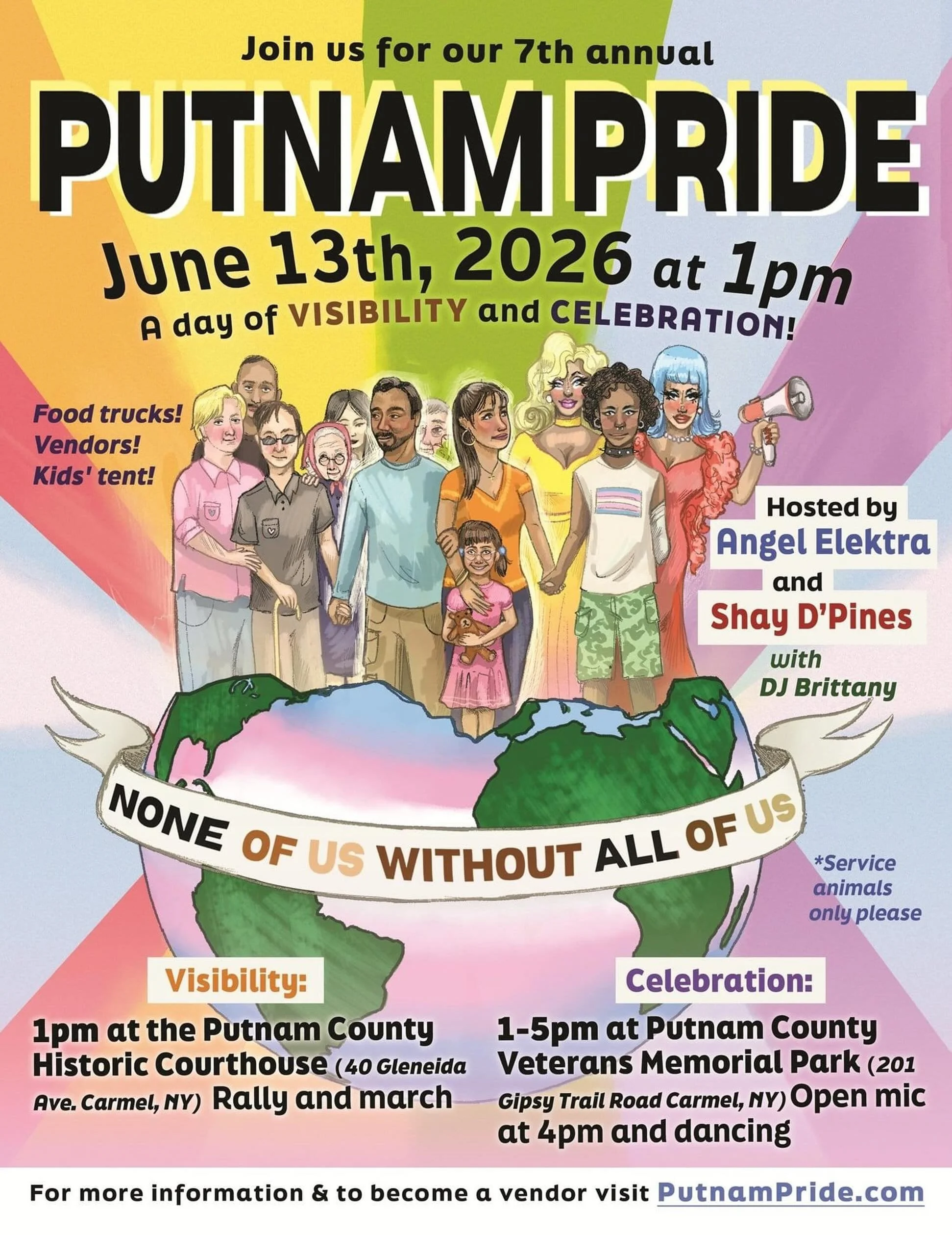 Getting the pride party started in Putnam this Saturday! We&rsquo;ll be kicking things off in the parade at 1pm. Nothing better than queer joy and brass joy 🌈 🎺