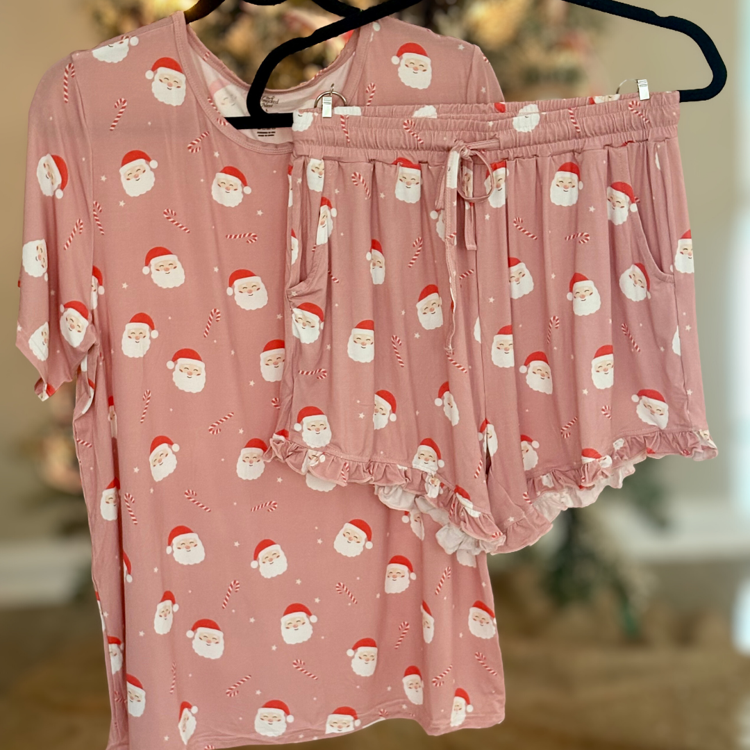 Here Comes Santa (Blush) - Women's Short Set
