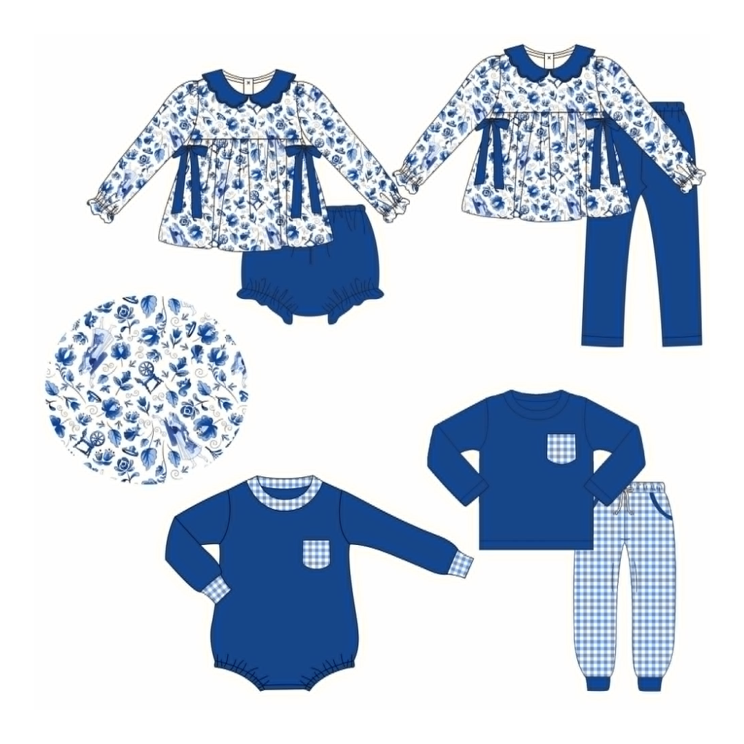 Blue Christmas Toile Collection - Preorder 053