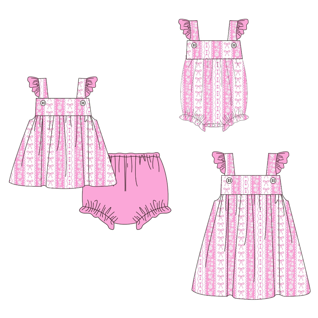 Pink Bow Stripe Collection -- Preorder 029