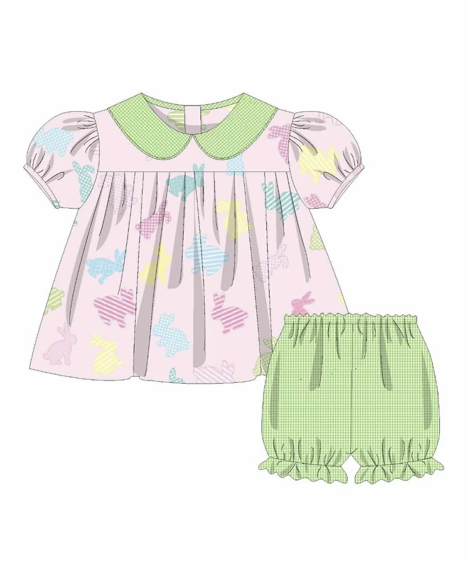 Bunny Blossom Bloomer Set – Easter Woven Preorder