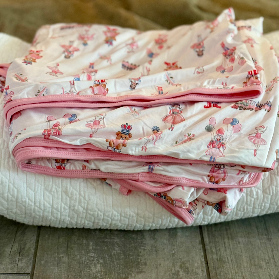 Nutcracker in Pink - Bamboo Blanket (50x50)