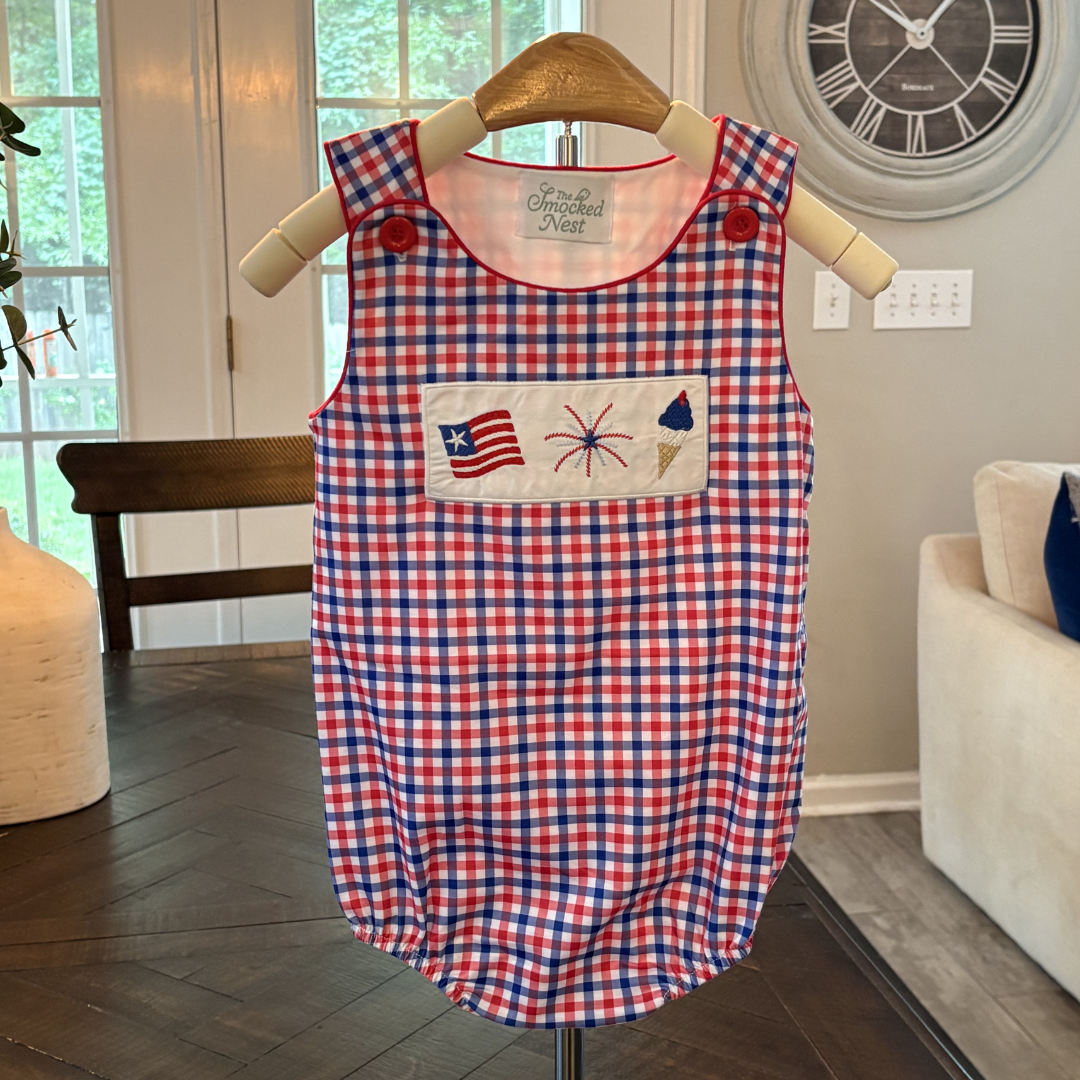 Fireworks & Flags Gingham Collection - Boys Bubble