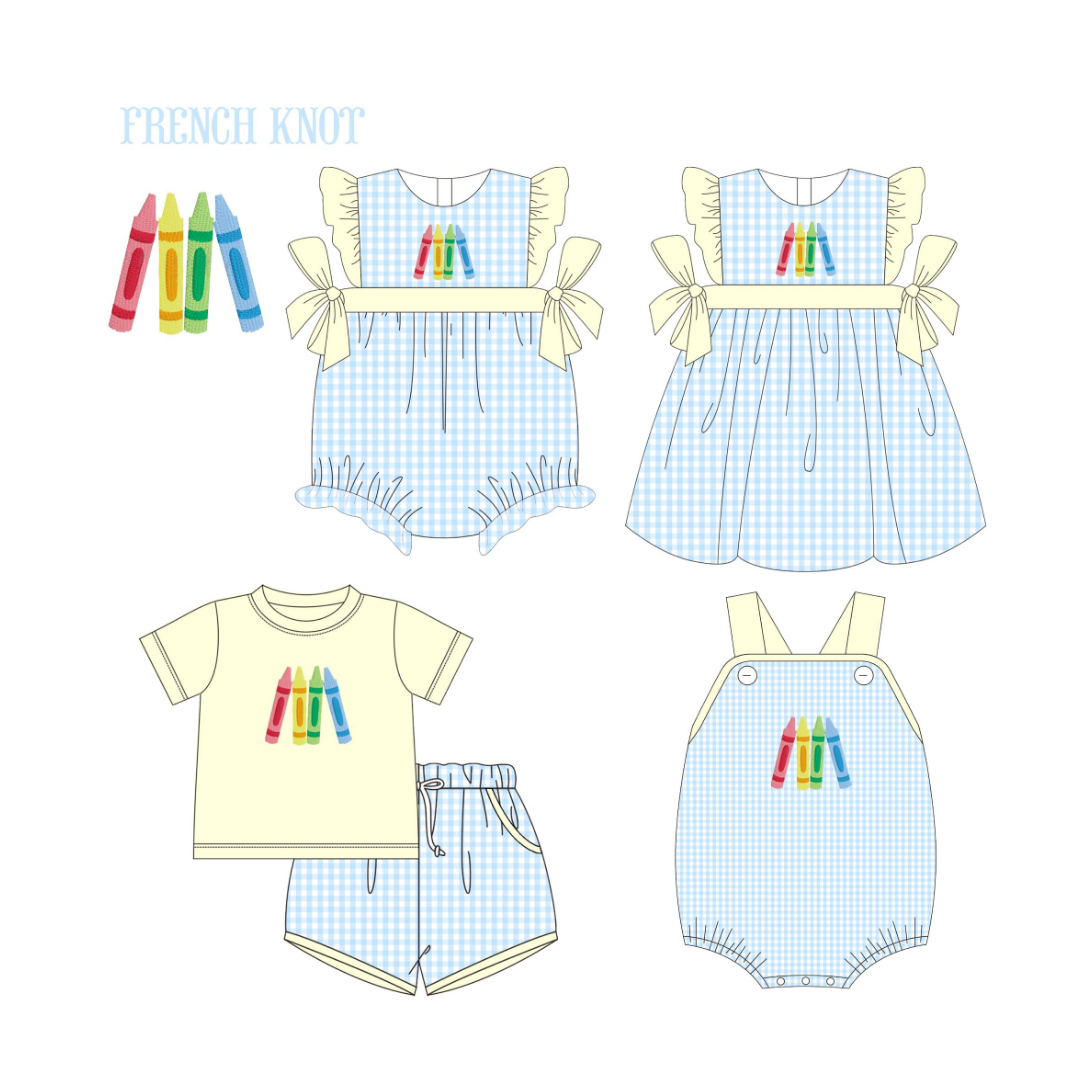 Classic Crayon Gingham Sibling Collection – Preorder 034