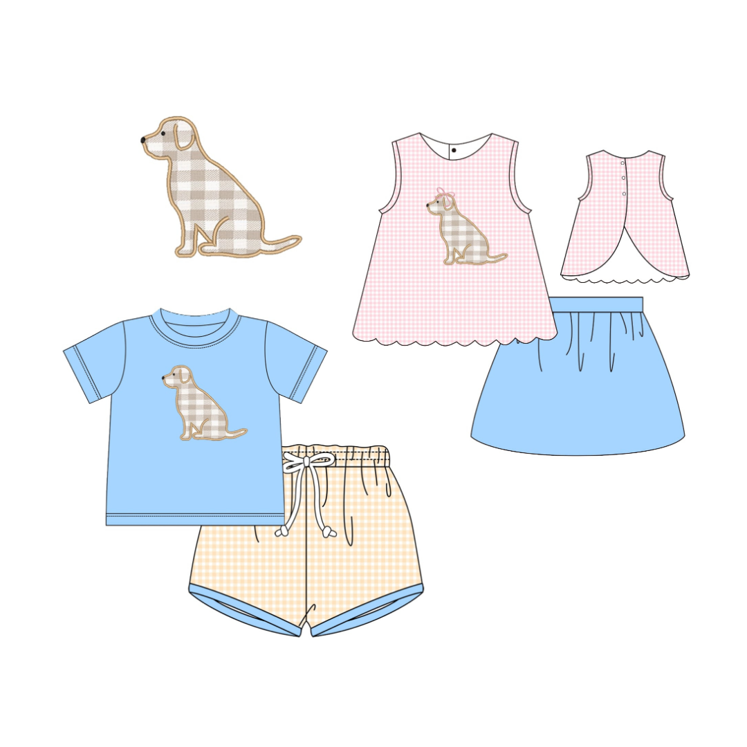 Lab Puppy Appliqué Sibling Collection -- Preorder 033