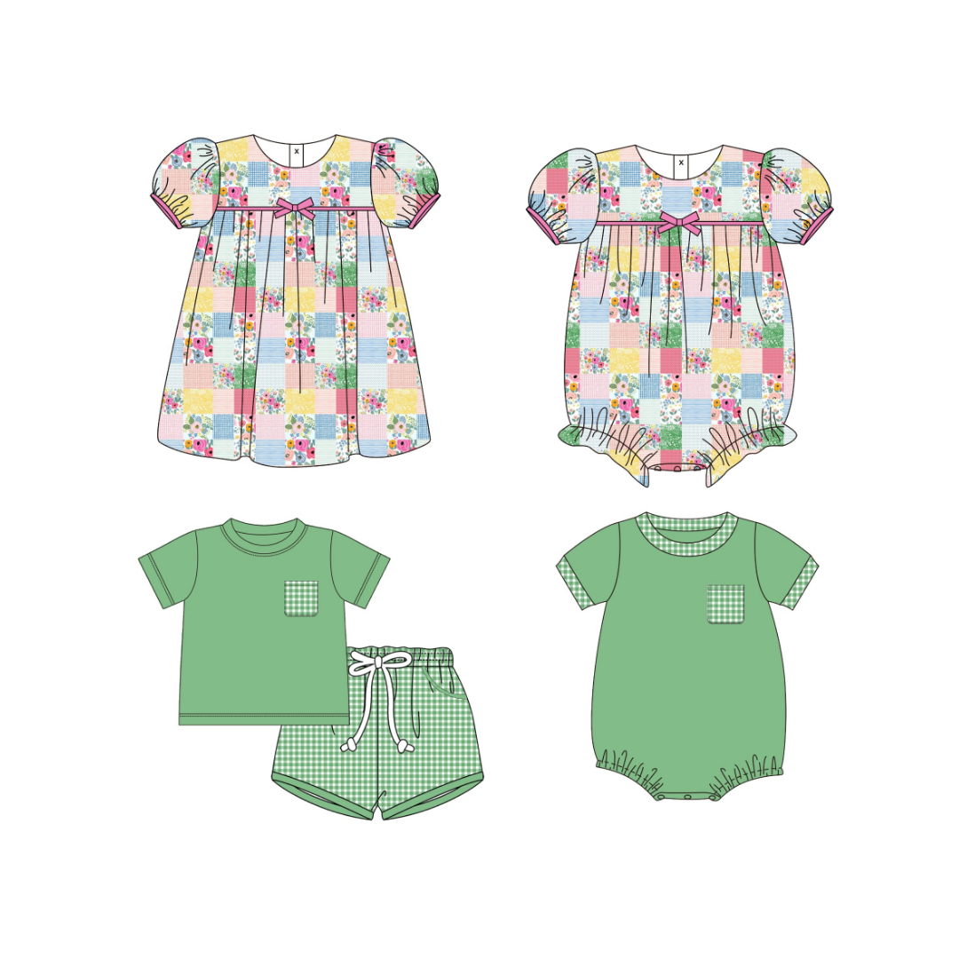 Floral Patchwork Sibling Collection -- Preorder 033