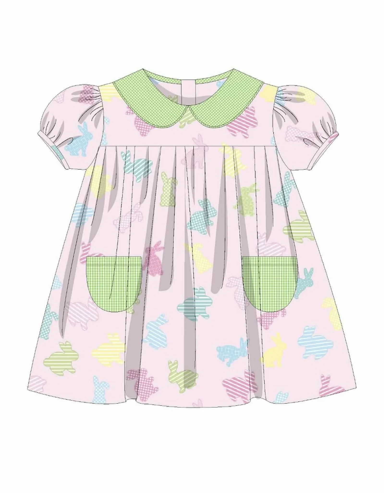 Bunny Blossom Pocket Dress – Easter Woven Preorder