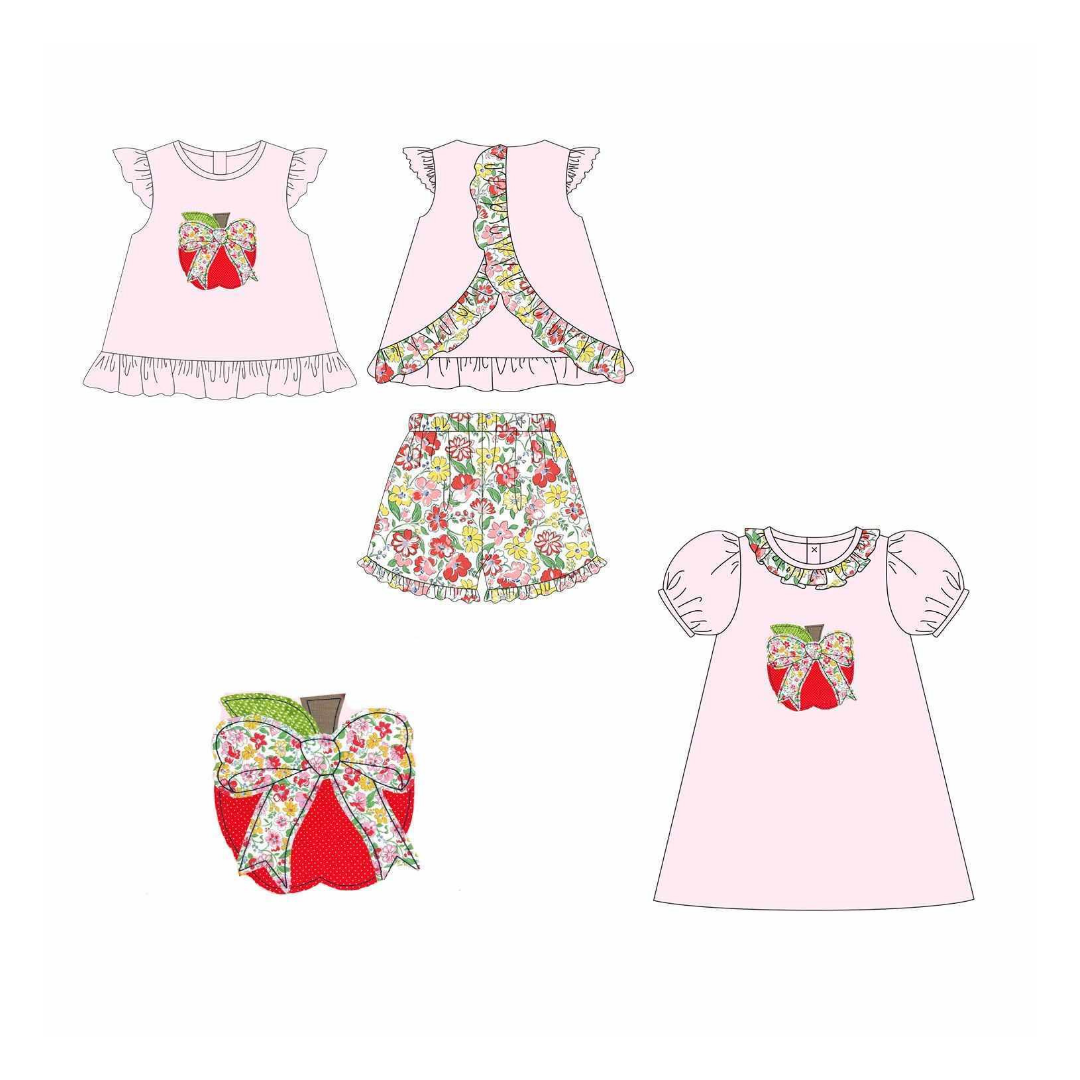 Apple Blossom Floral Girls Set – Preorder 035