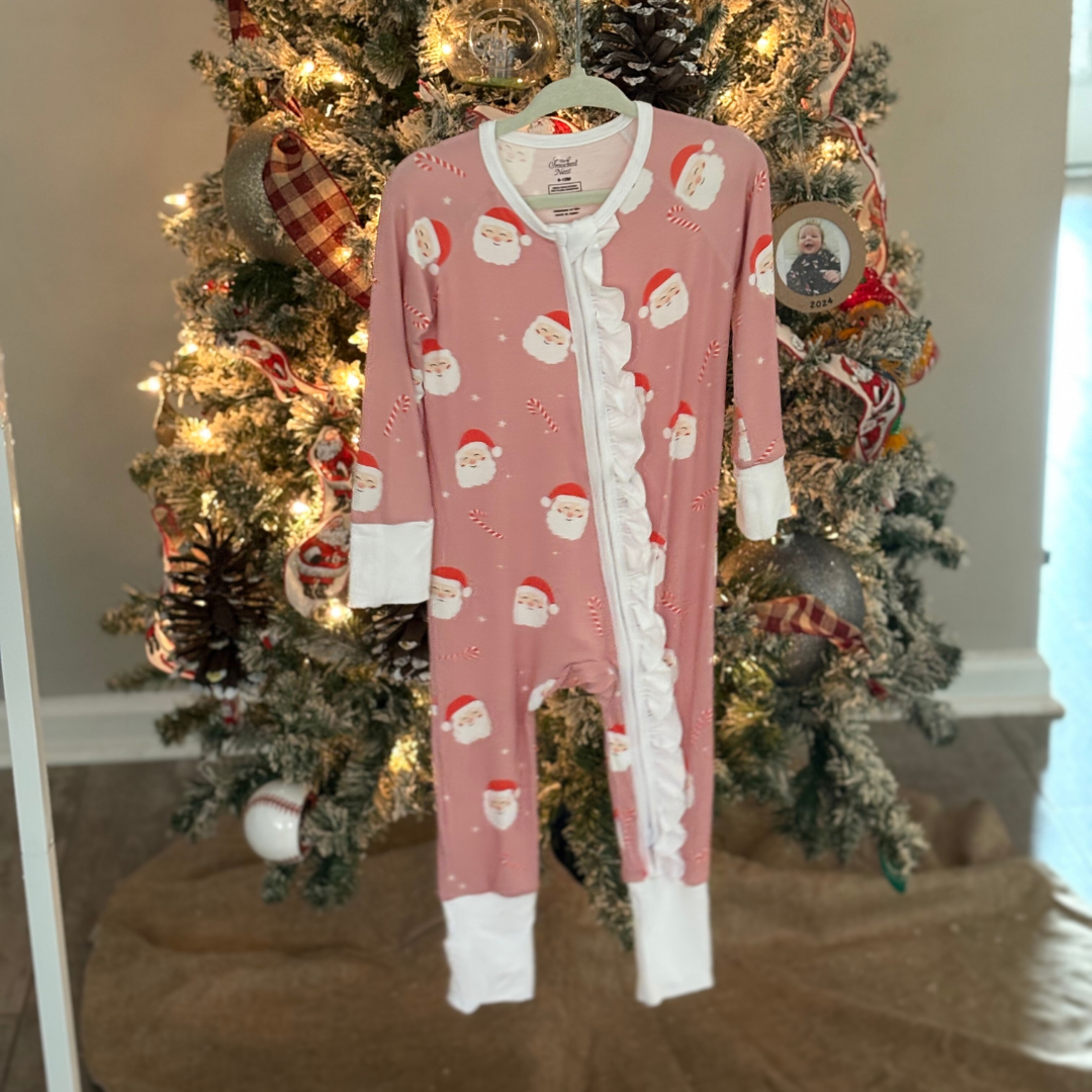 Here Comes Santa (Blush) - Kids Zippy w/ Ruffle - Pre Order 2