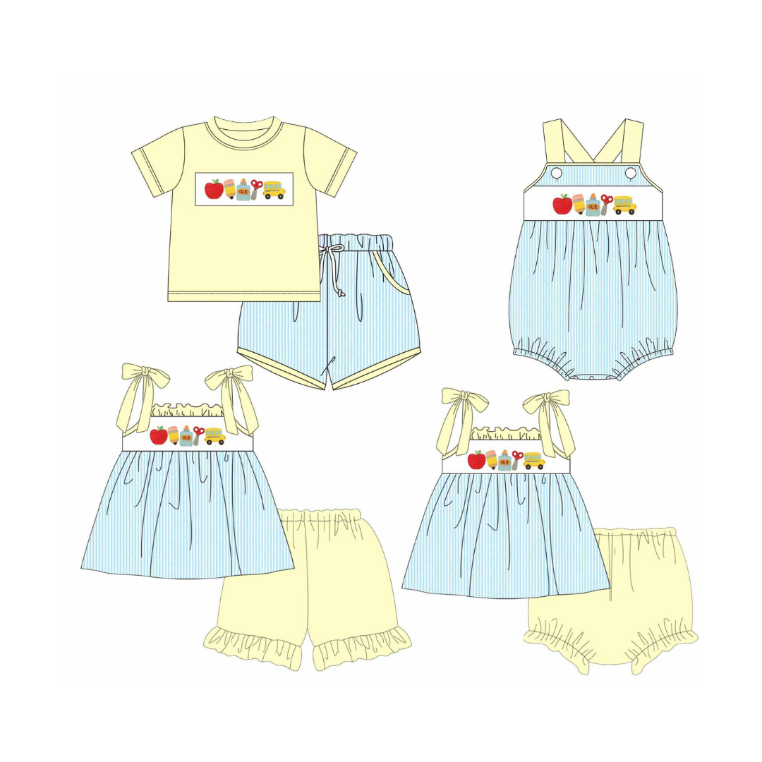 School Days Embroidery Sibling Set – Preorder 035