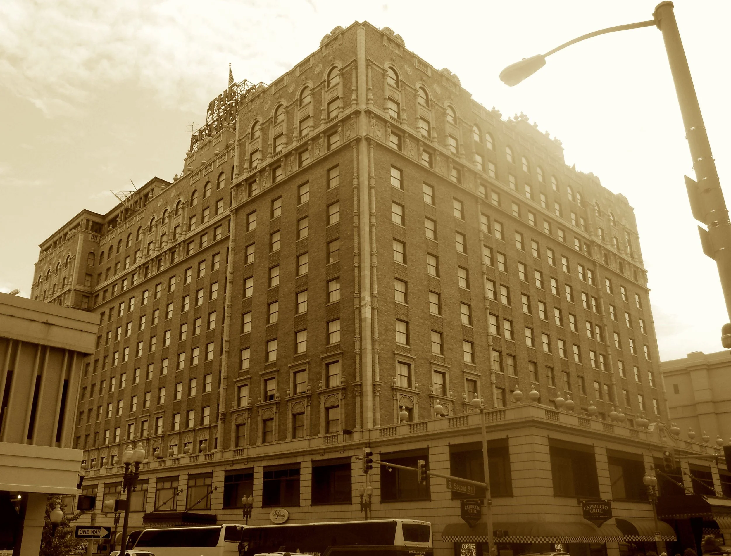 It rose once again with a fountain so fair—
And ducks in parade from the lobby to lair.
The grandeurs of Rome in an old Southern town,
Where Mallards in elevators go up and down.
From gilded collapse to a quacking refrain,
The Peabody quivers with gl