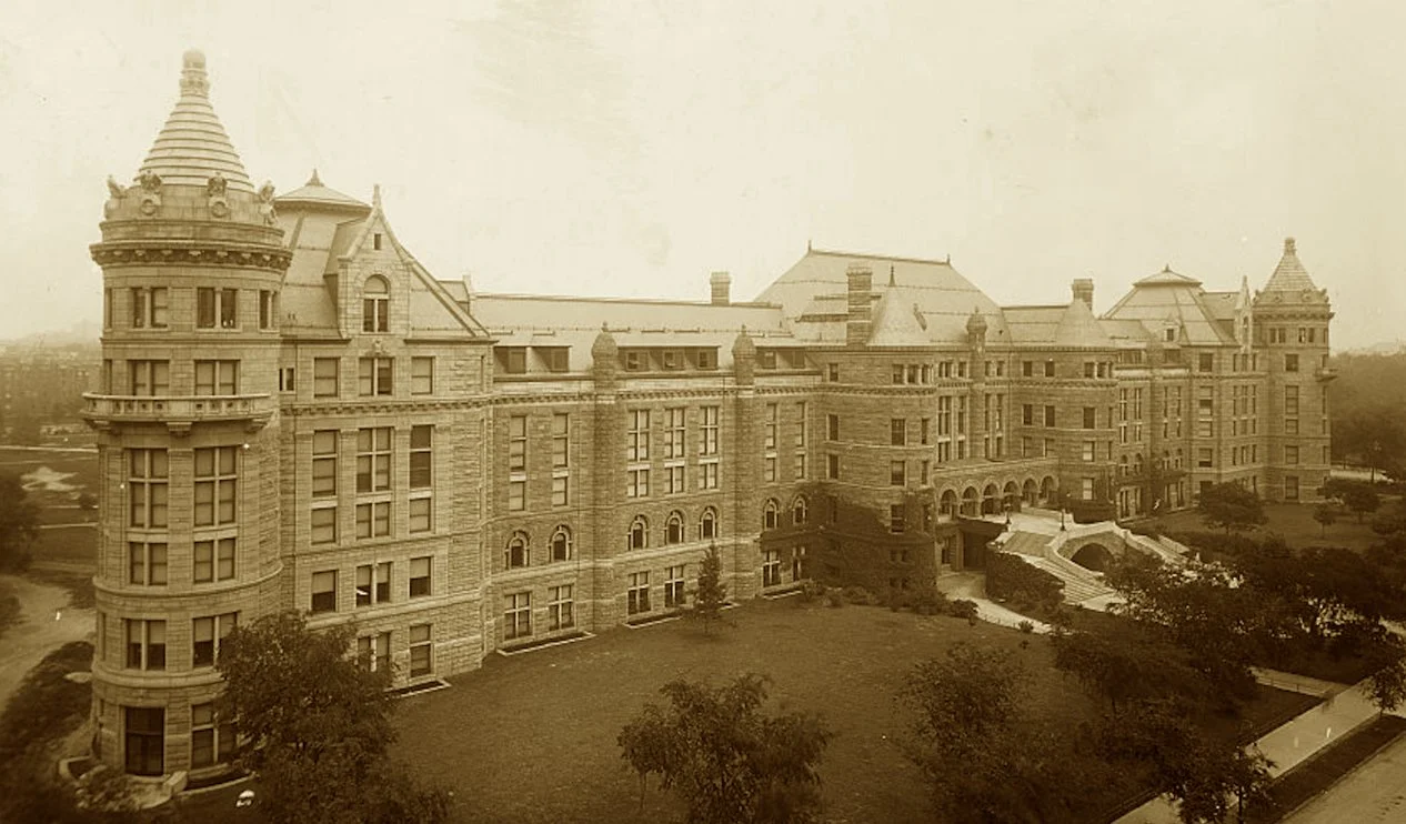 With arches strong and towers wide,
Where science, stones, and bones abide.
A Roosevelt dream, in Romanesque dress,
Where secrets of the earth coalesce.
Though halls are vast and fossils deep—
Its wonders wake what once did sleep.