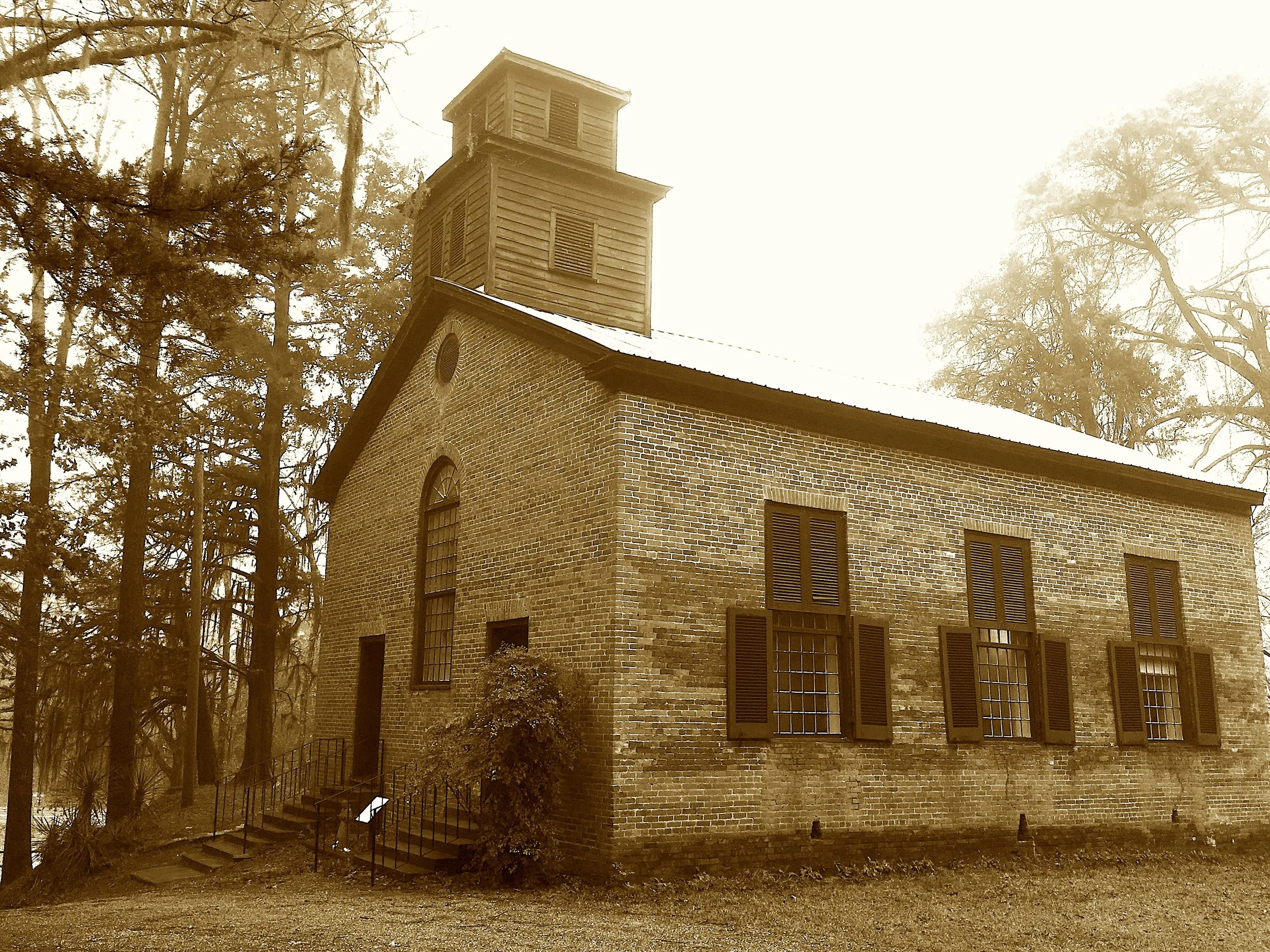 A roadside inn turned cotton town,
Then war and weevils wore it down.
The spring went dry, the crowds dispersed,
And fever came to do its worst.
Now only stone and steeple stay,
Where ghosts of Rocky Springs still pray.
