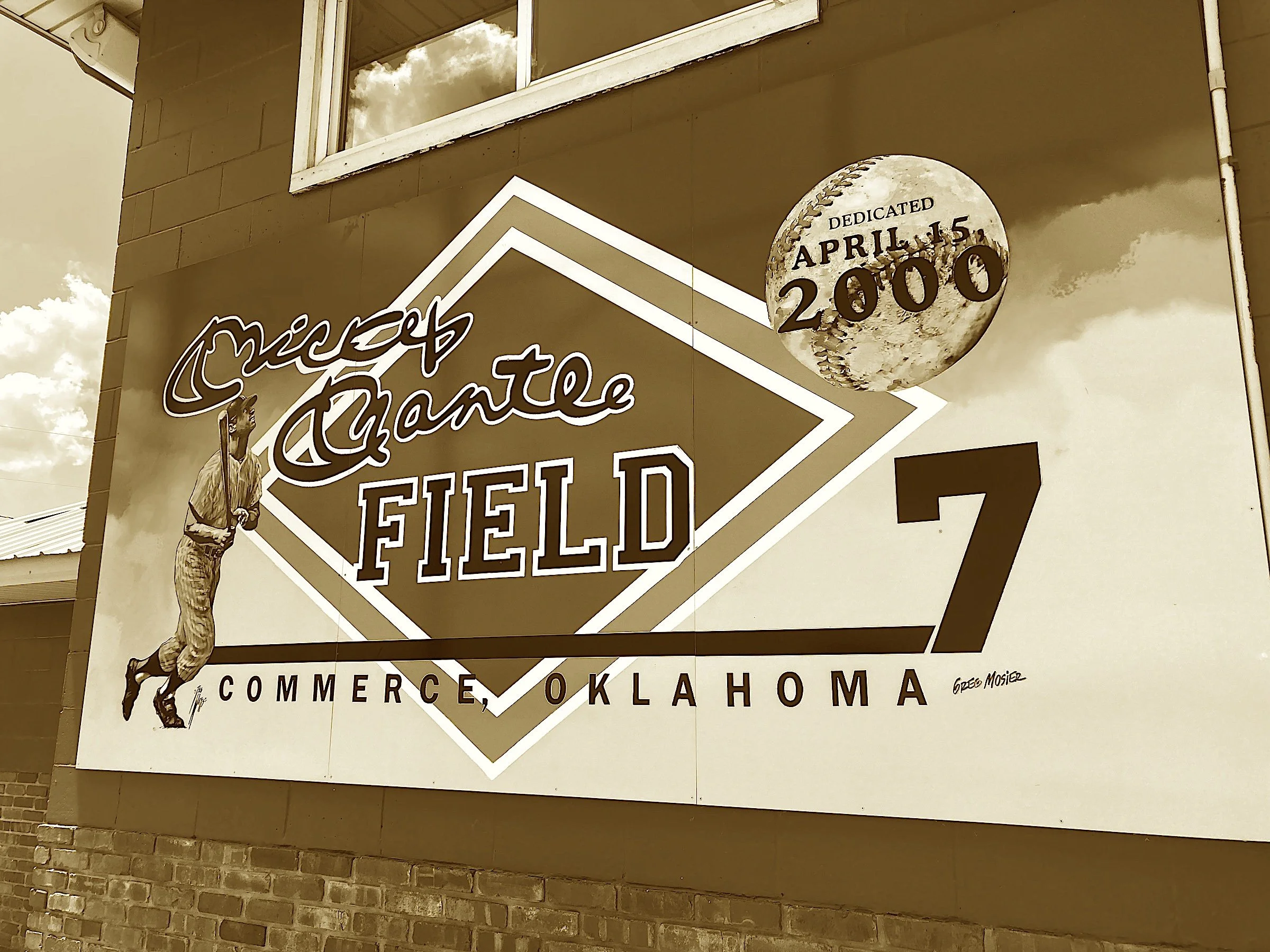 He blasted from both sides, with pinstripe-clad pride,
The Commerce Comet could switch-hit or slide.
Where does a statue of Mickey stand tall,
Near the high school field that once saw his first ball?