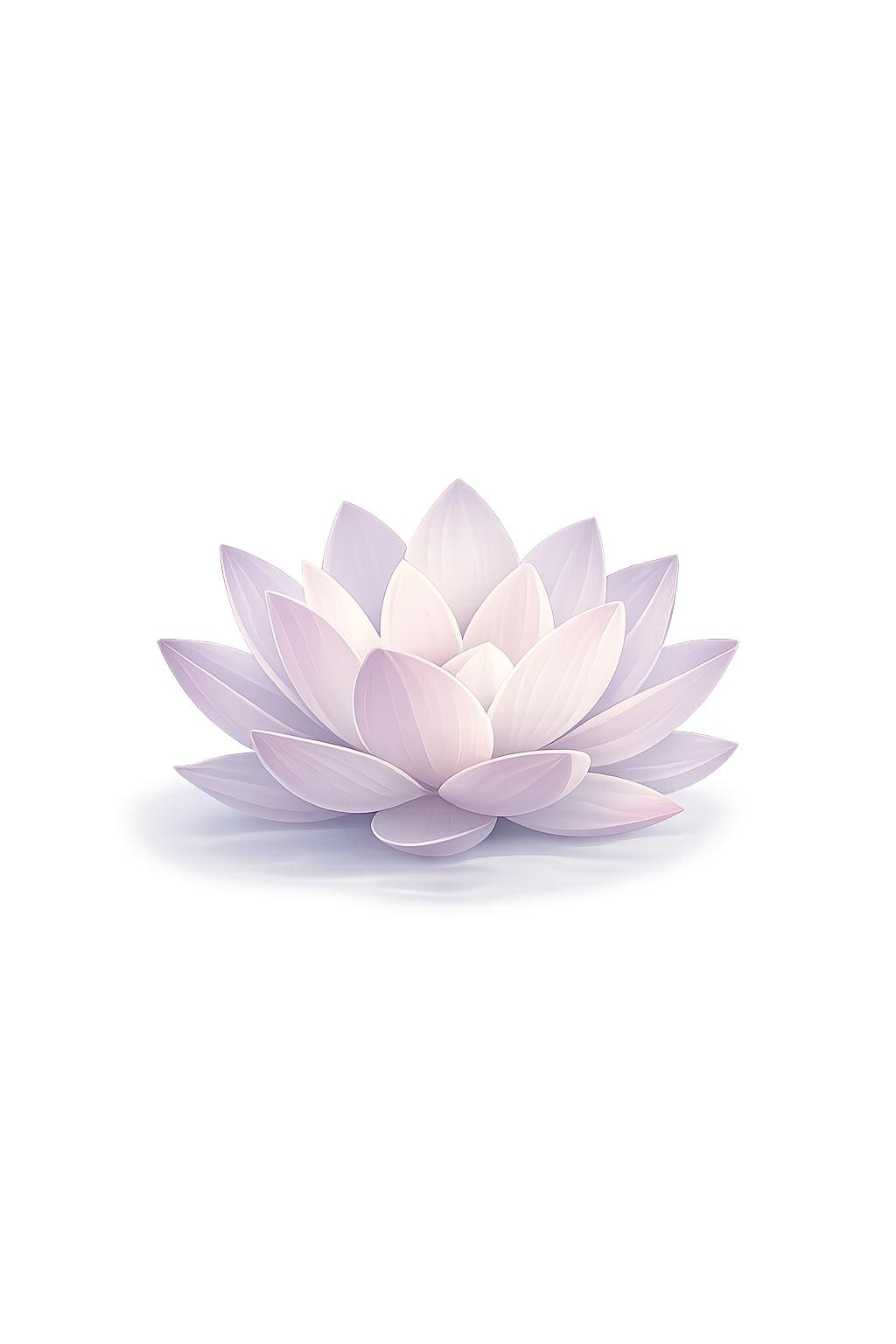 A glowing, white lotus flower on a reflective surface with a black background and subtle colorful lights.