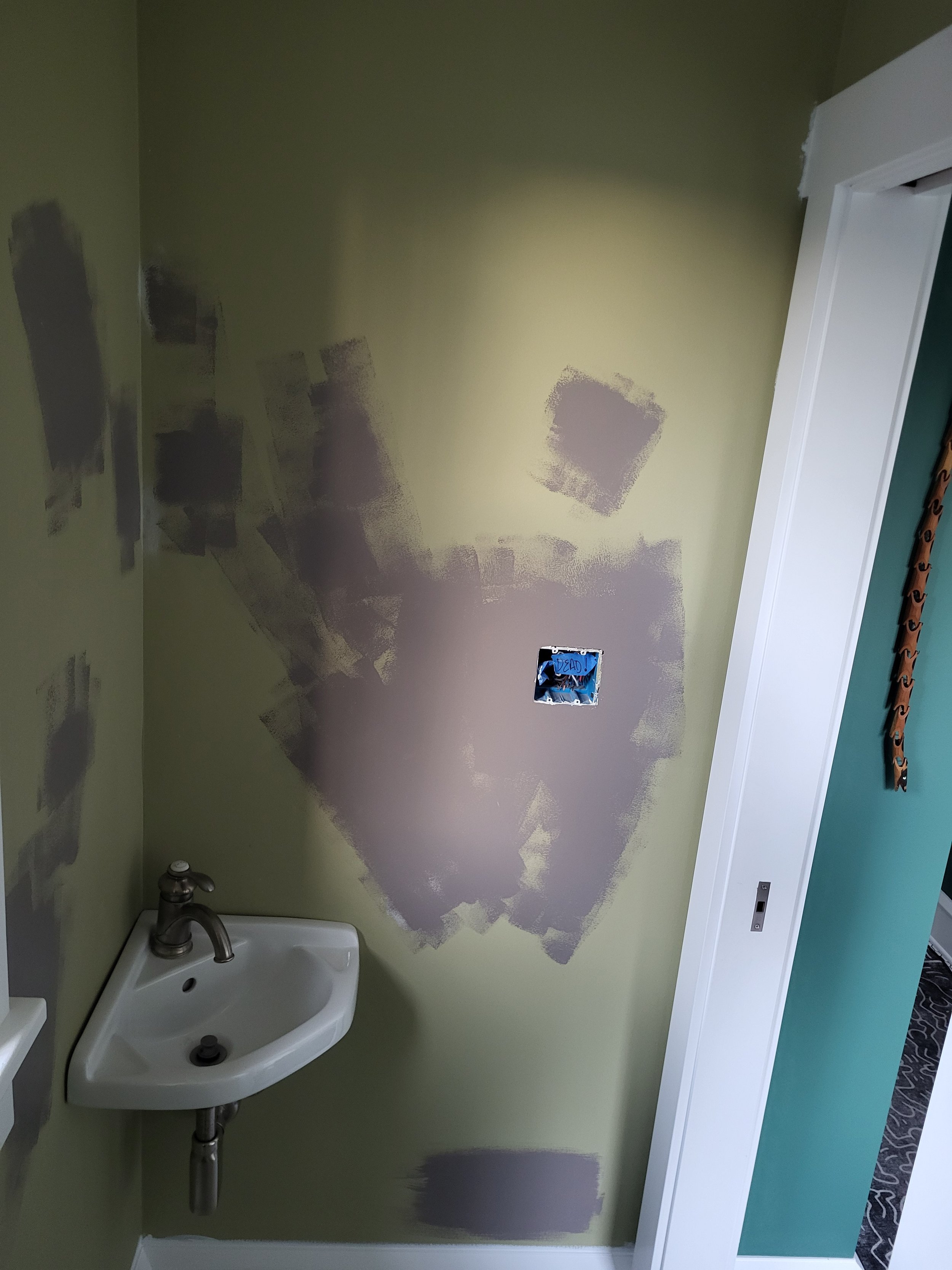 The before color, wall repairs, and electrical upgrades.