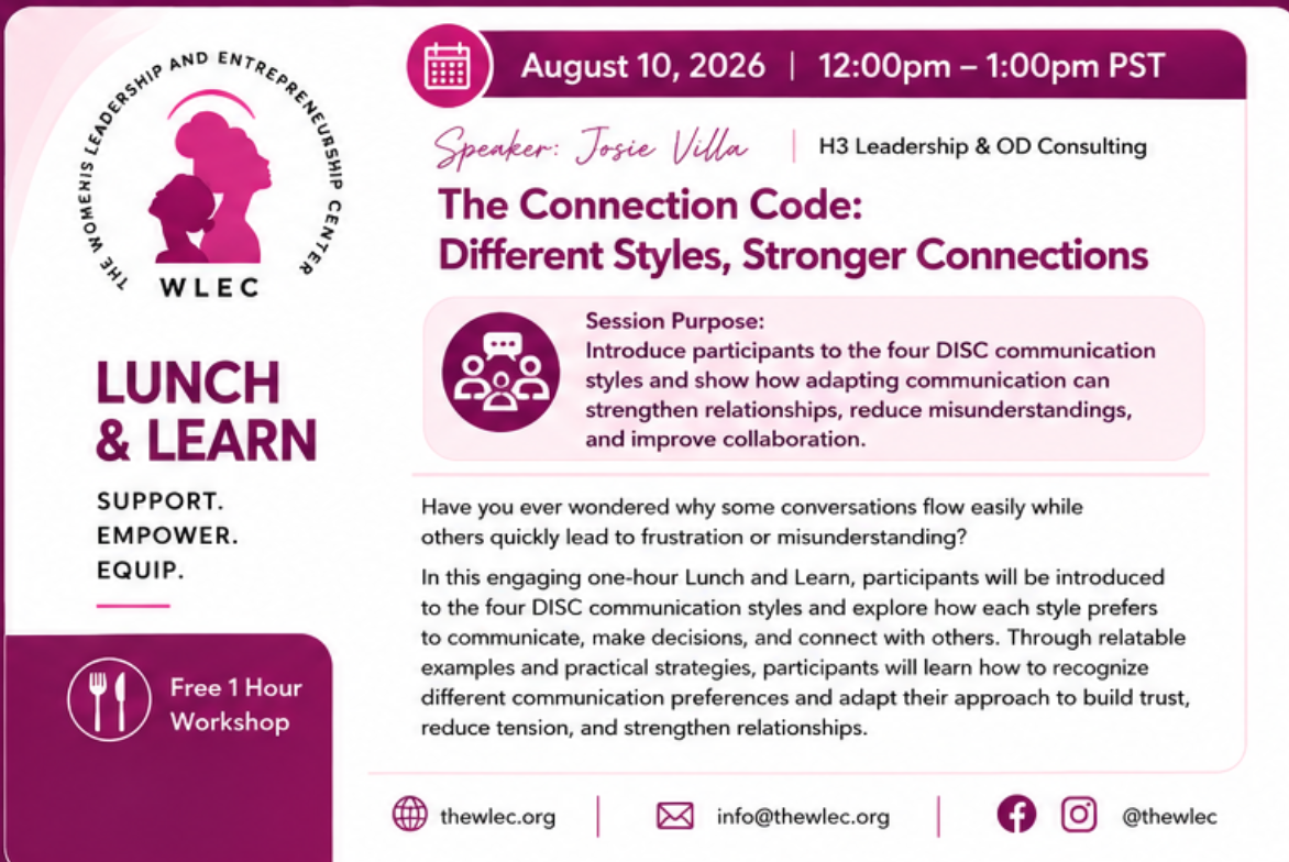 Lunch & Learn Workshop: The Connection Code (DISC)