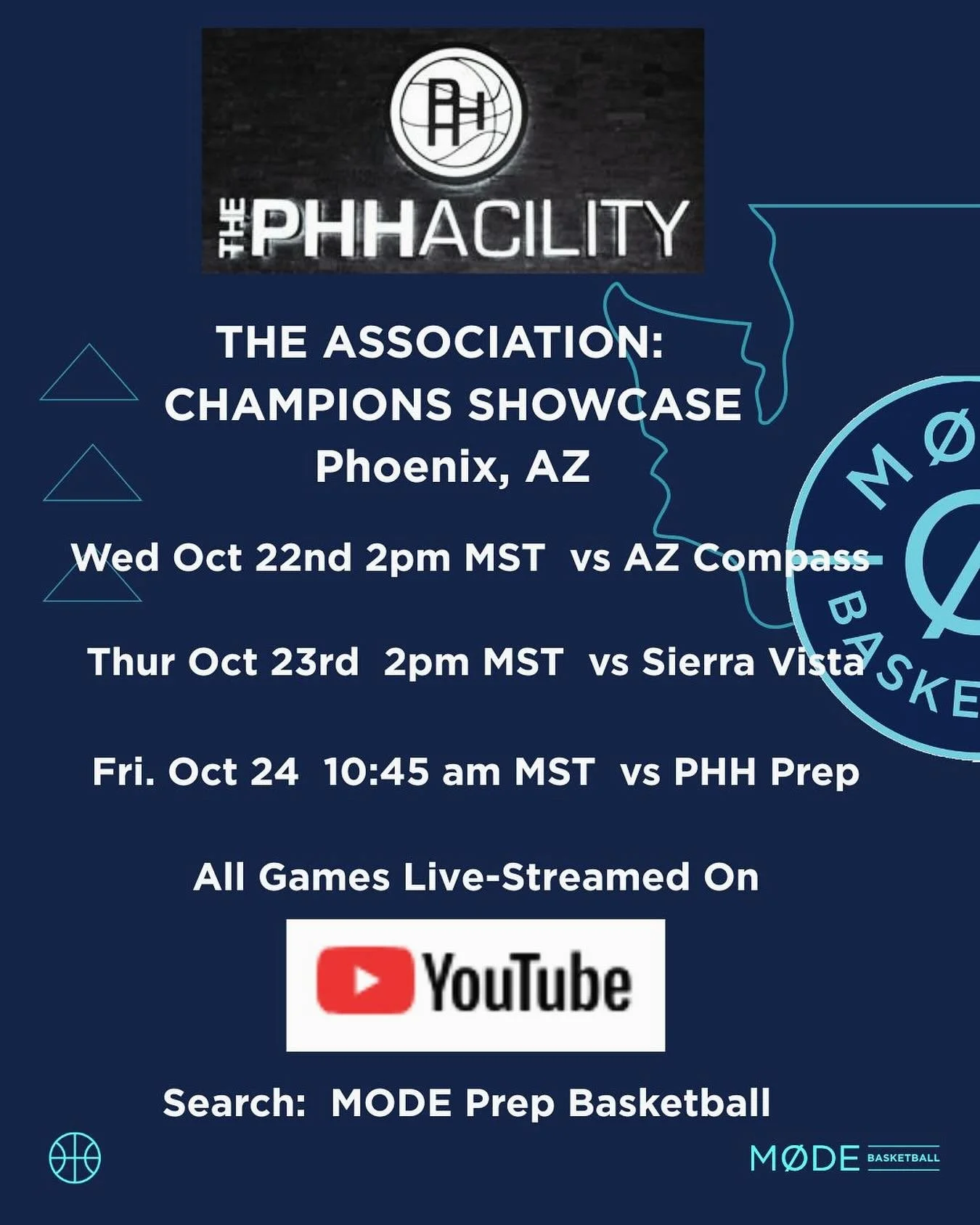 3 game tourney in Phoenix this week!  Tune-in via our live-stream YouTube Channel:

https://youtube.com/@modebasketball?si=yL_omuv5x6Z4VP0C