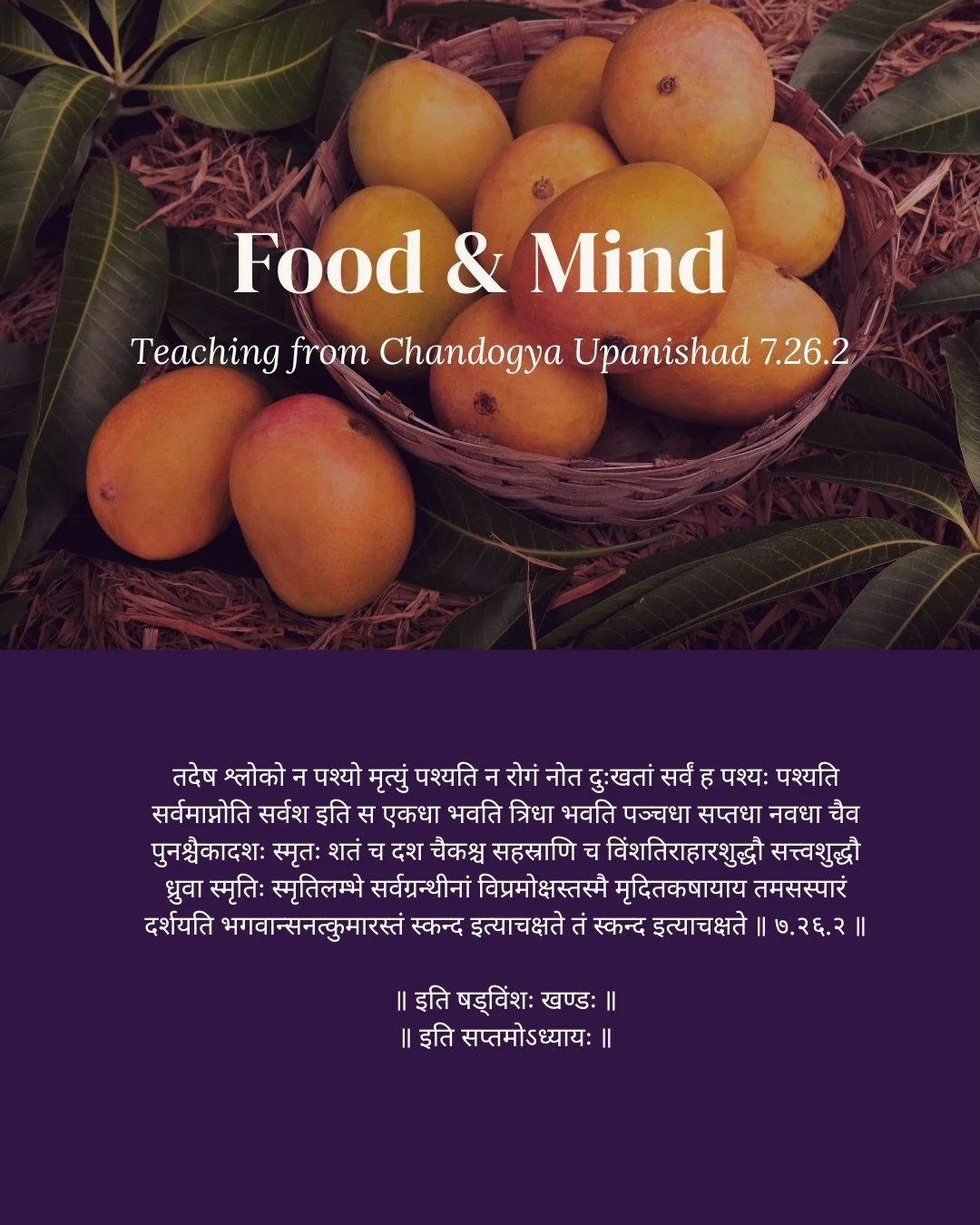 The Vedic scriptures clearly mention the connection of food to mind. And how the purity of mind is connected to a path towards liberation. 

However despite us &ldquo;knowing&rdquo; this - do we really practice it? Overcoming cravings and desires whe
