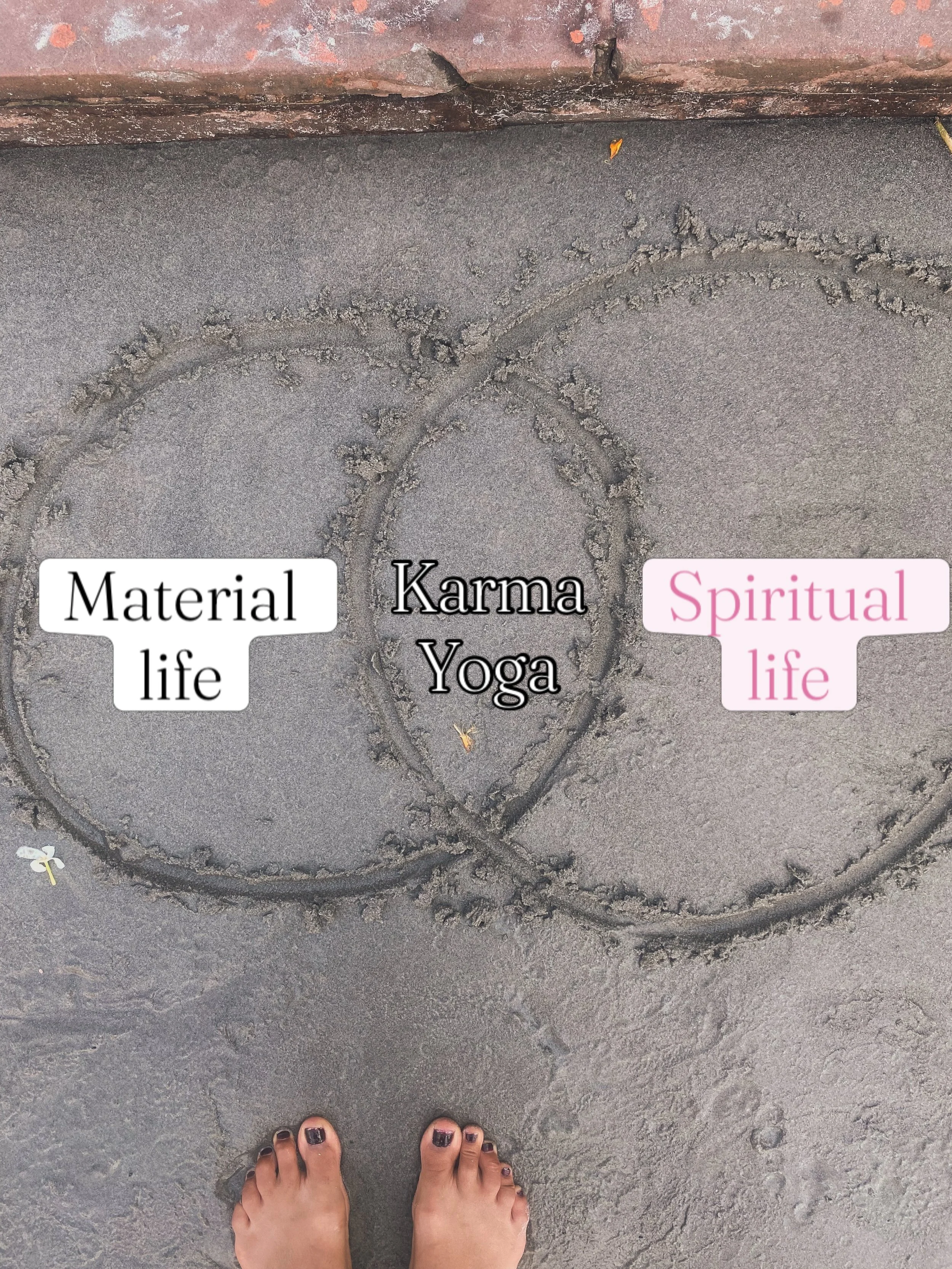 As we were down at the ghat this image came to my mind. 

And actually it had nothing to do with Karma Yoga at that point, but rather in a contemplation of how mothers are doing such a spiritual role yet are not able to do as many spiritual practices