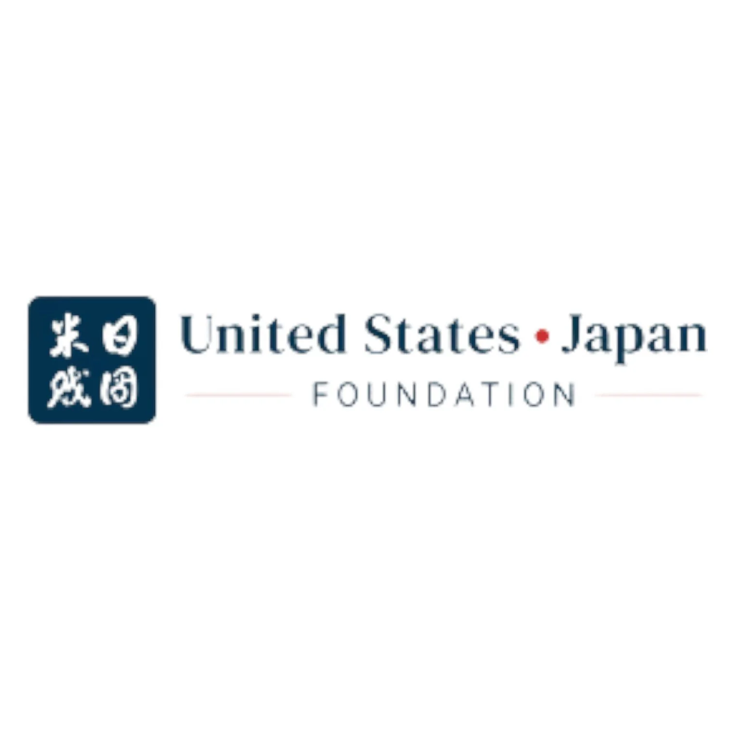 Logo of the United States Japan Foundation with symbols and text.
