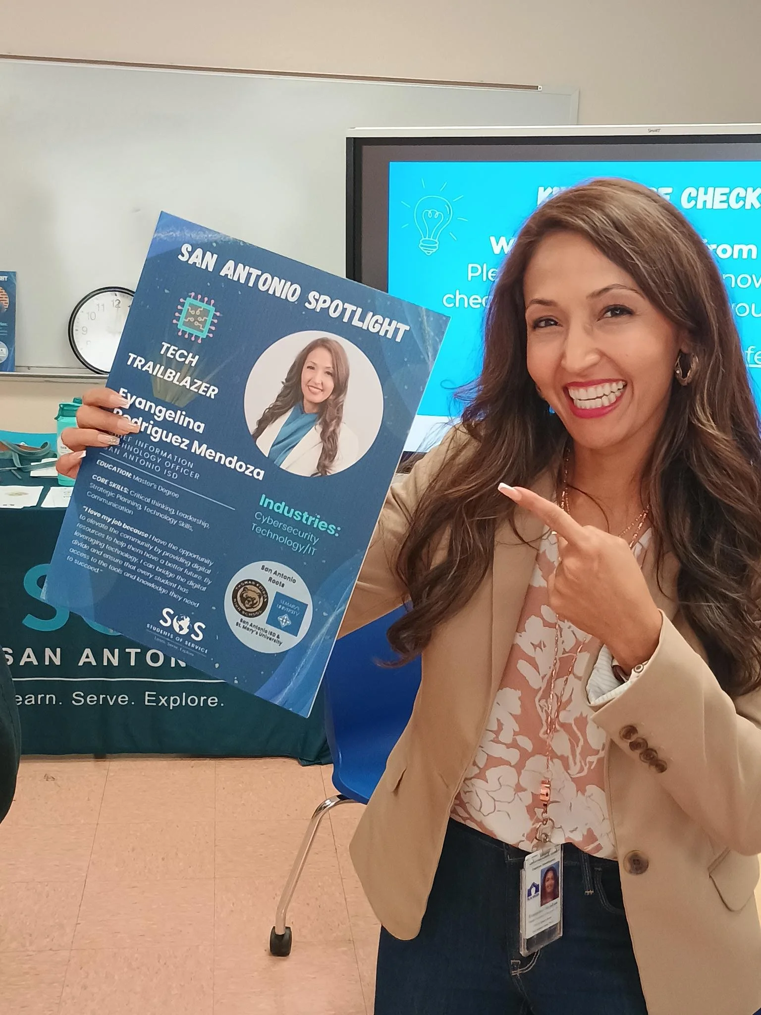 Industry mentor shows off a spotlight poster