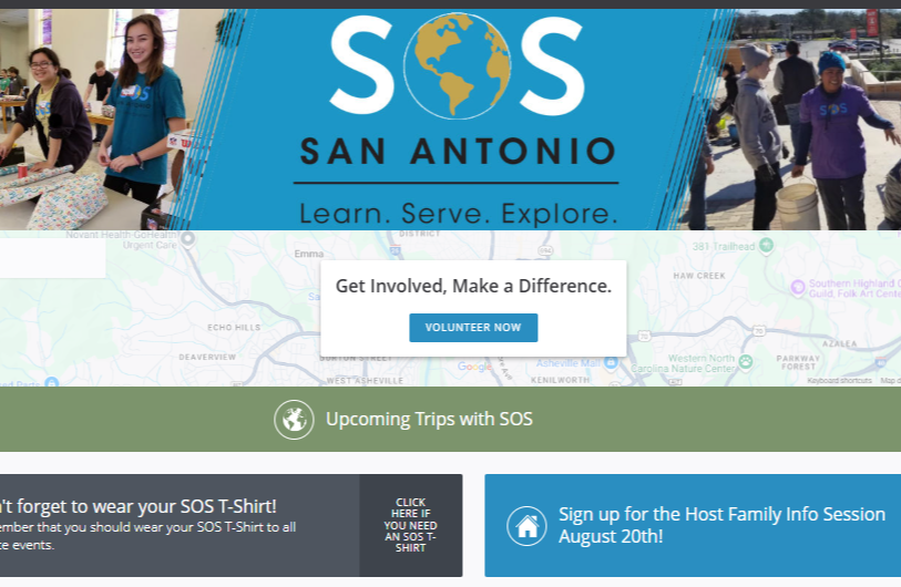 Screenshot of SOS volunteer portal