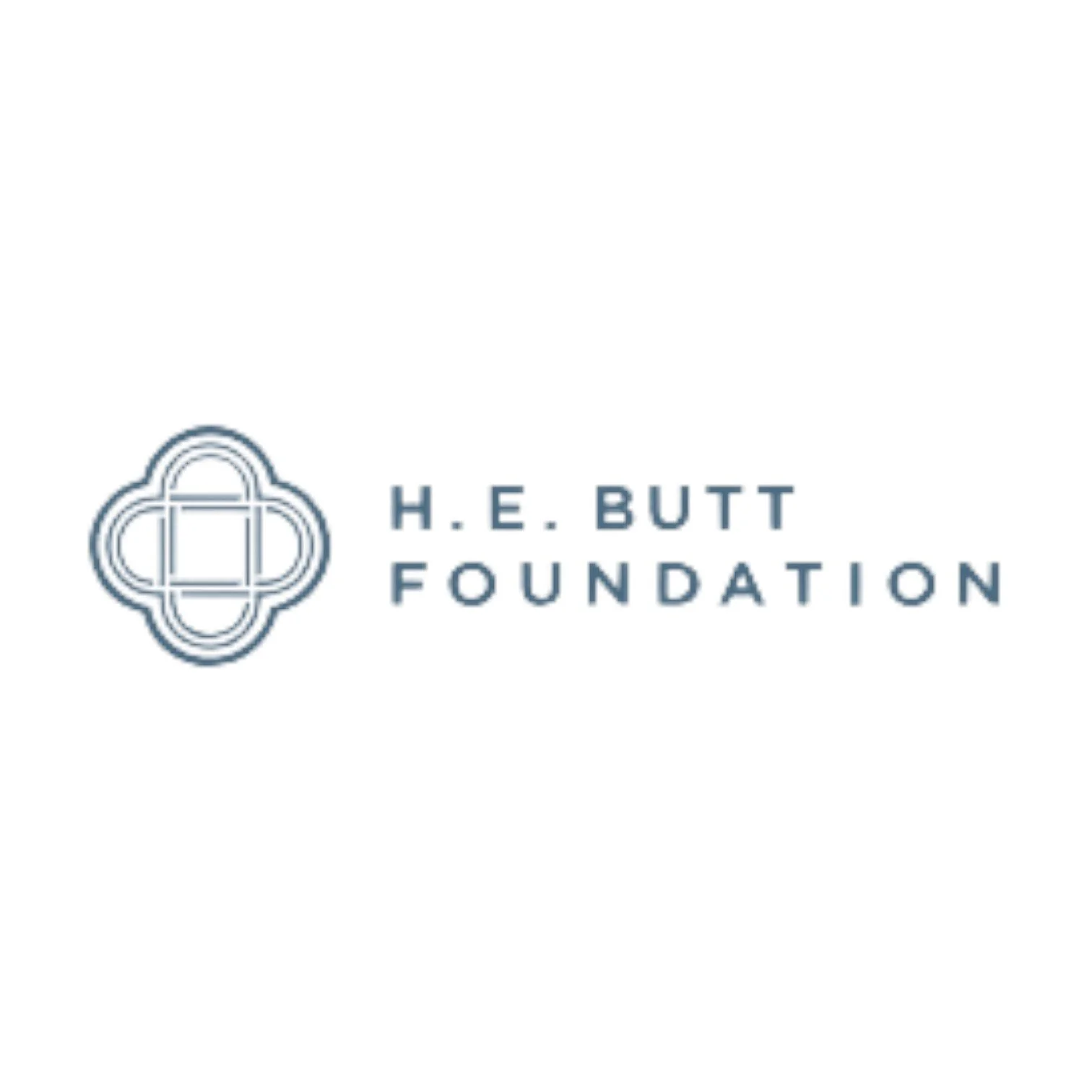 H. E. Butt Foundation logo featuring a stylized decorative emblem and the organization's name in blue text on a white background.