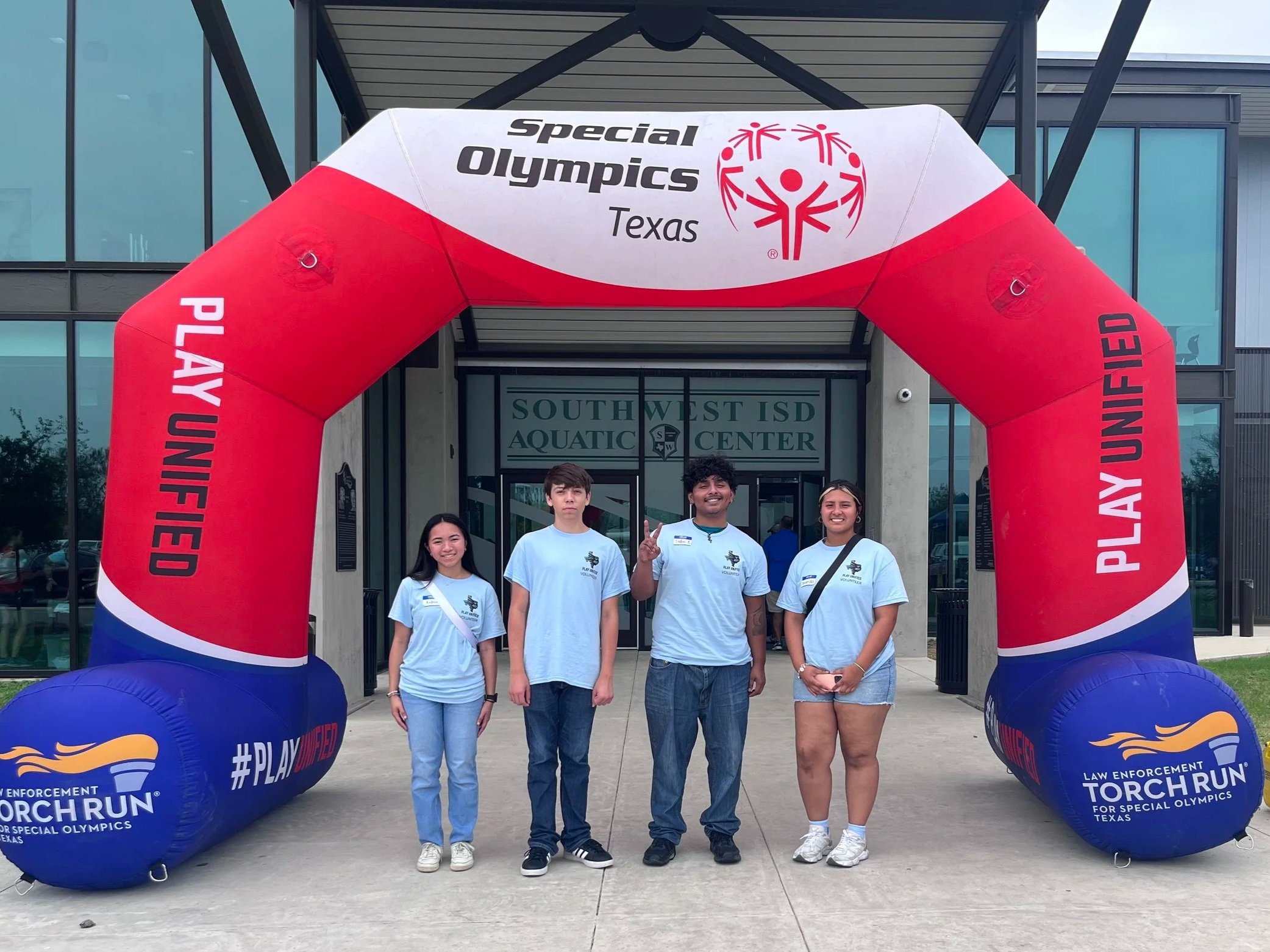 Student volunteers at Special Olympics