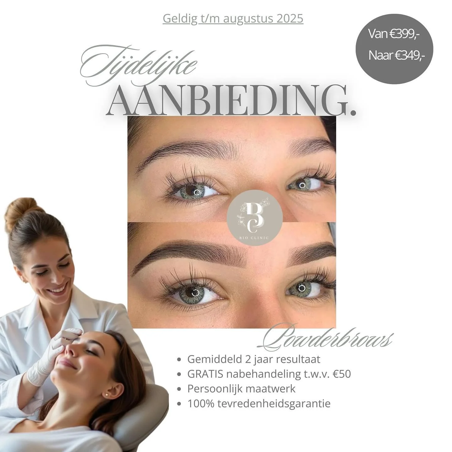 ▫️ Tot 2 jaar zichtbaar resultaat
▫️ Touch-up na 6&ndash;8 weken
▫️ Behandeling duurt ca. 2 uur
▫️ Kleur vervaagt tot 40% na genezing
▫️ Roodheid/zwelling verdwijnt binnen enkele dagen

📅 Boek jouw afspraak via www.bio-clinic.nl

#bioclinic #powderb