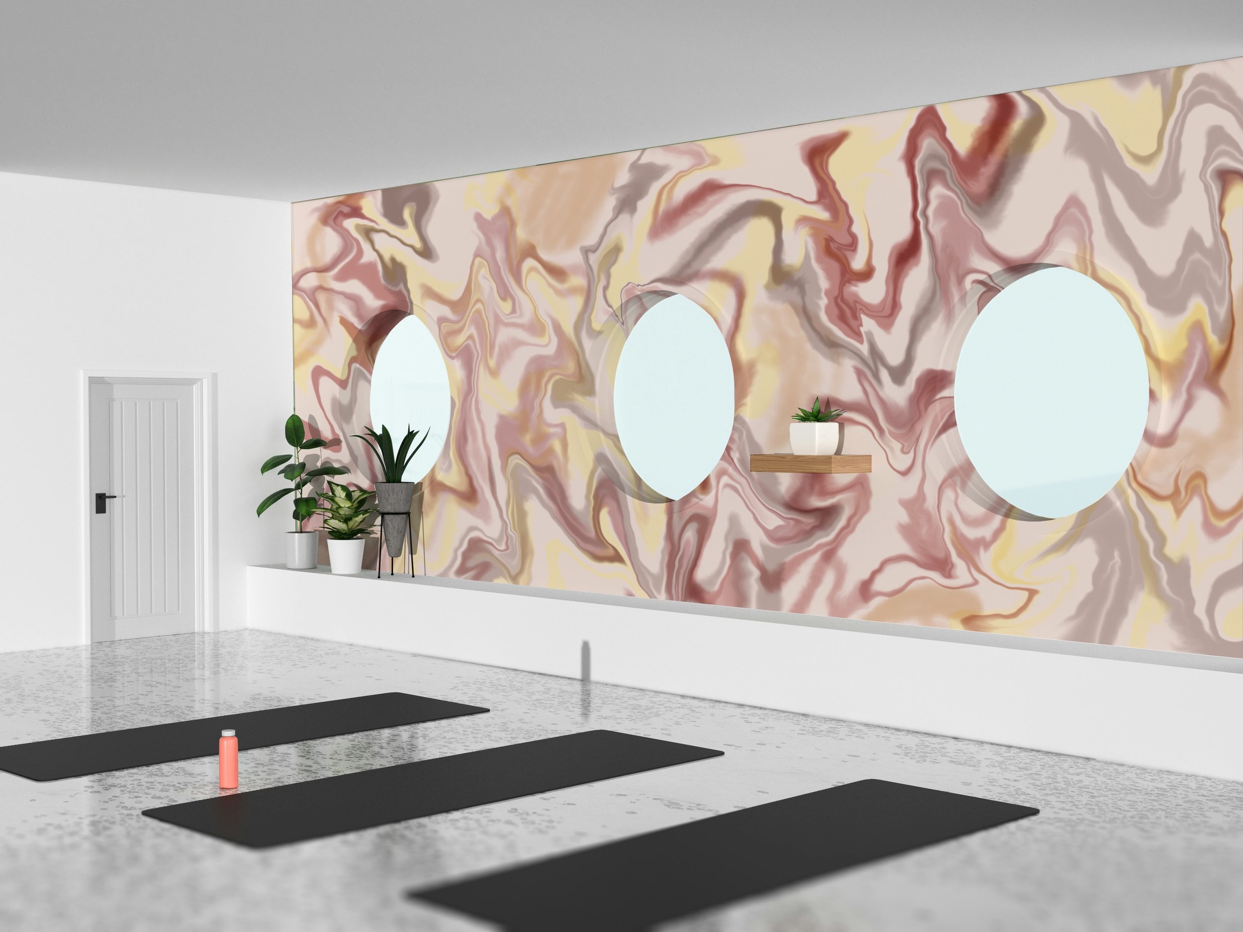 Yoga marble mural