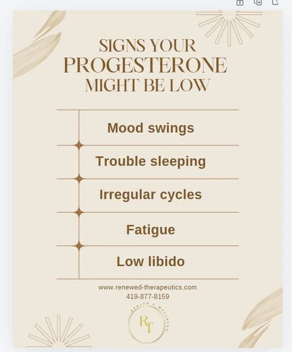 Progesterone plays a key role in mood, sleep, and monthly cycles... but many don&rsquo;t realize when levels dip. Here are 5 common signs you shouldn&rsquo;t ignore 👇

➡️ Mood swings
➡️ Trouble sleeping
➡️ Irregular cycles
➡️ Fatigue
➡️ Low libido

