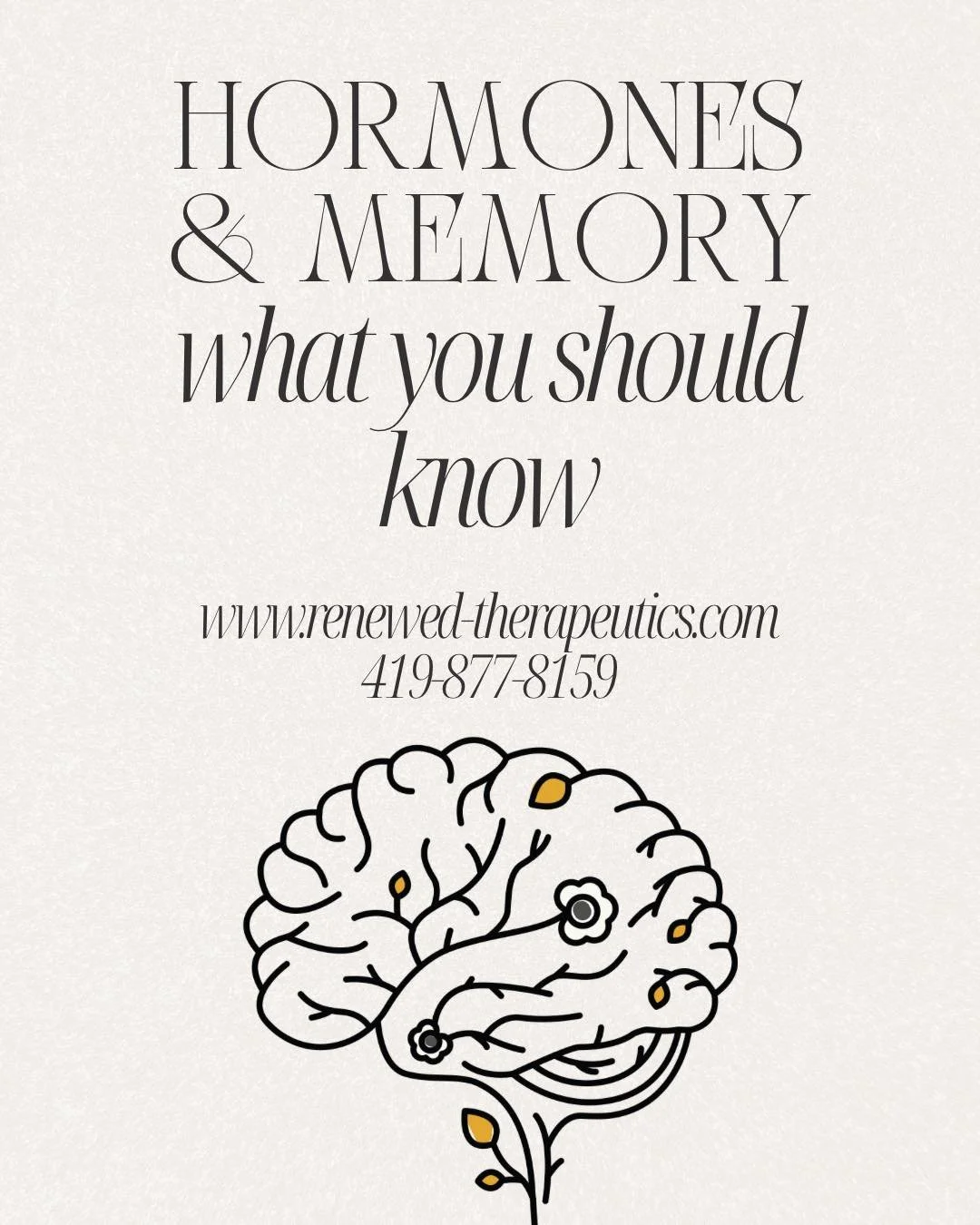 Did you know your hormones play a role in memory and focus? 🧠 Progesterone, testosterone, and estradiol are involved in cognition &mdash; shifts in levels can affect how you think and feel. If brain fog seems real, it might be your hormones.
.
.
.
#