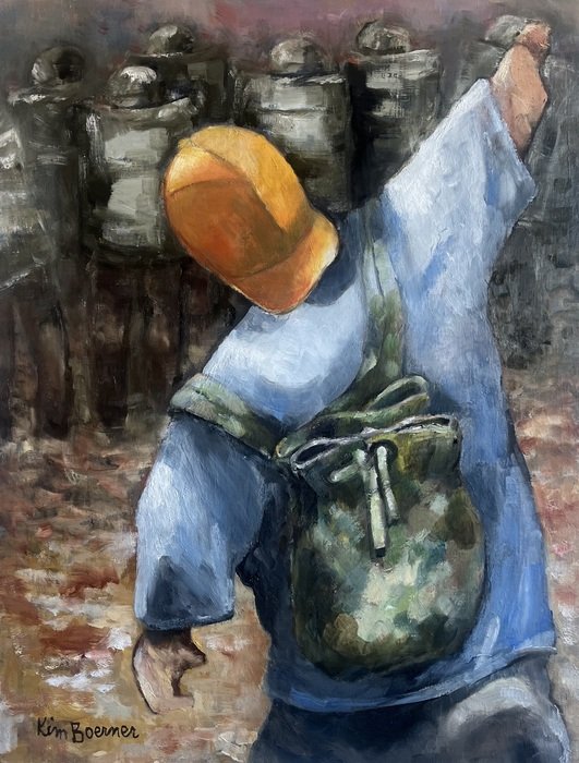  Kim Boerner 
 Stones   
oil on board 
24 x 18 in. 
$500