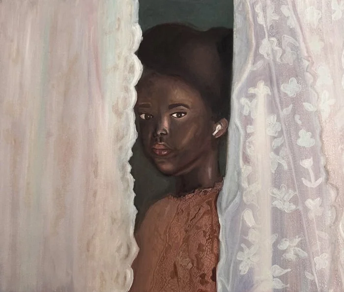  Josiane Faubert 
 Half here, half somewhere   
oil 
20 x 24 in. 
$4,000