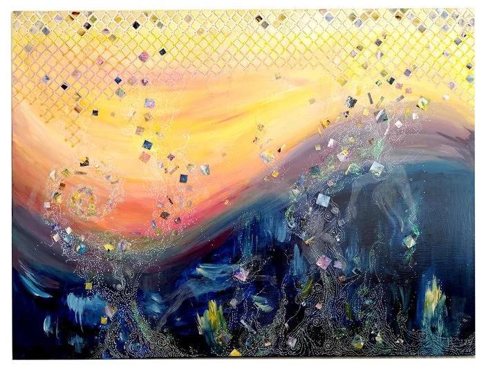  Kree Arvanitas 
 Underworld 3:  Fragmentations   
acrylic mixed media 
30 x 40 in.