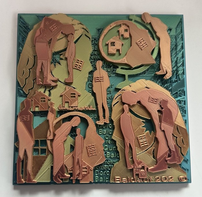  Annemarie Baldauf 
 33126 Couple   
3d printed mono print collage 
7 x 7 in. 
$1,100