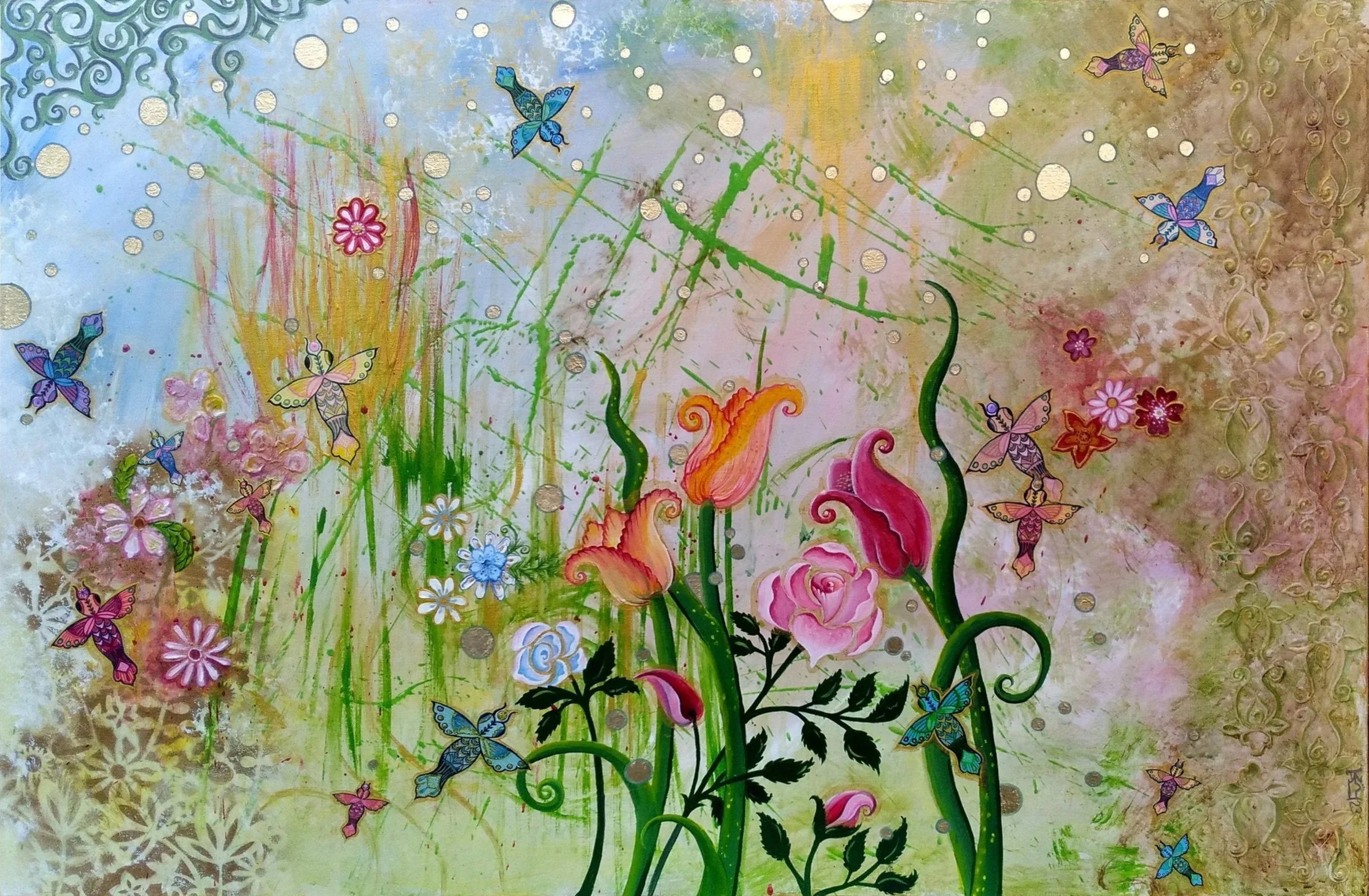    Bird Sisters in the Garden   